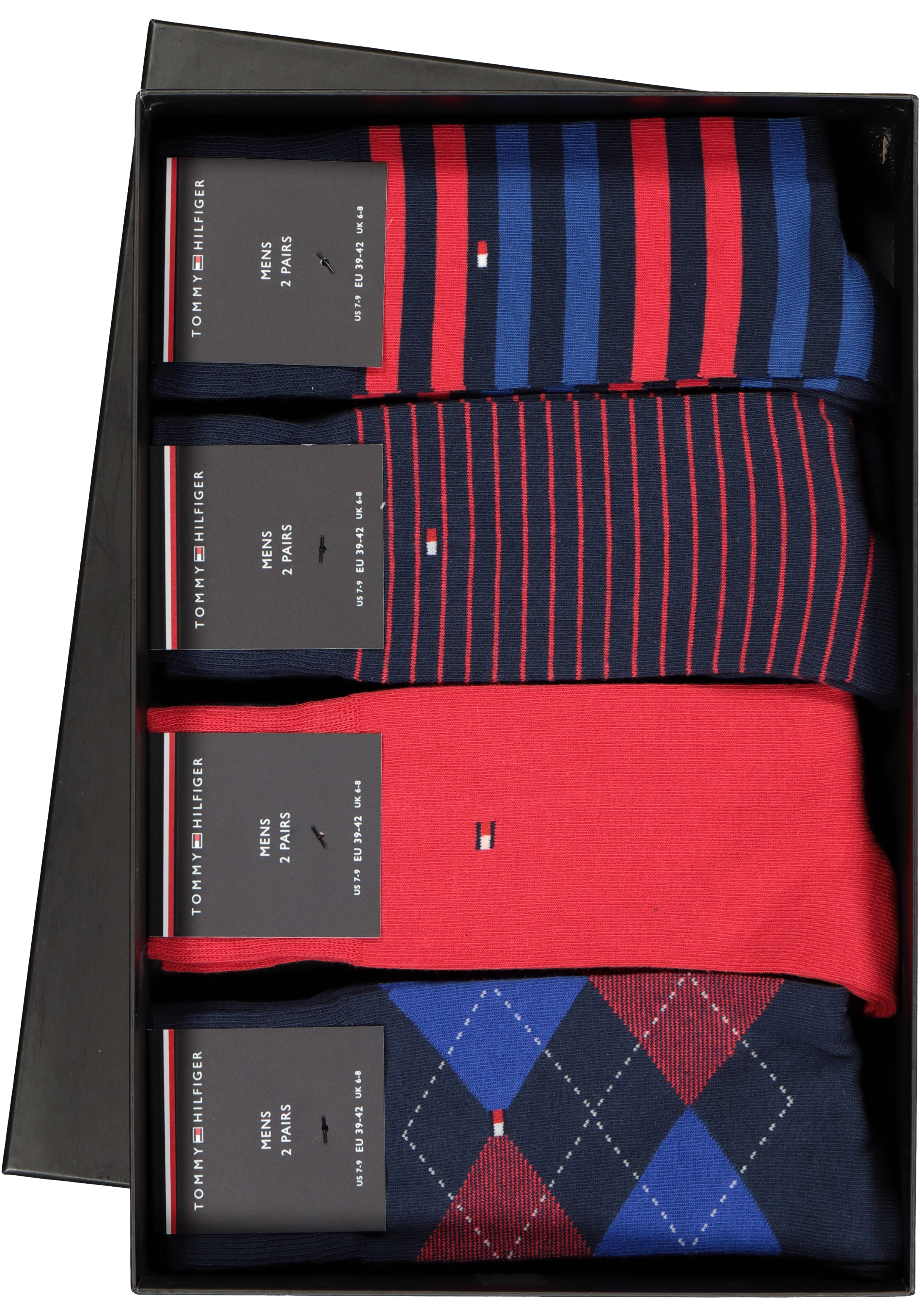 Cadeaubox: 8 paar Tommy Hilfiger Red/Blue sokken