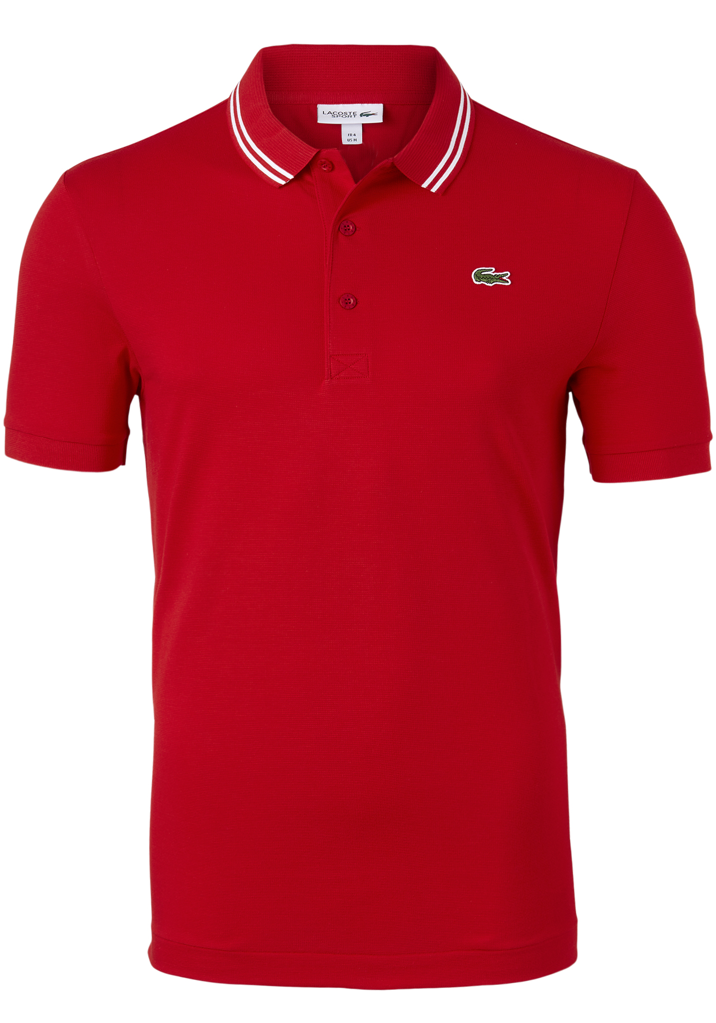 Lacoste Sport polo Regular Fit, super light knit, rood met wit