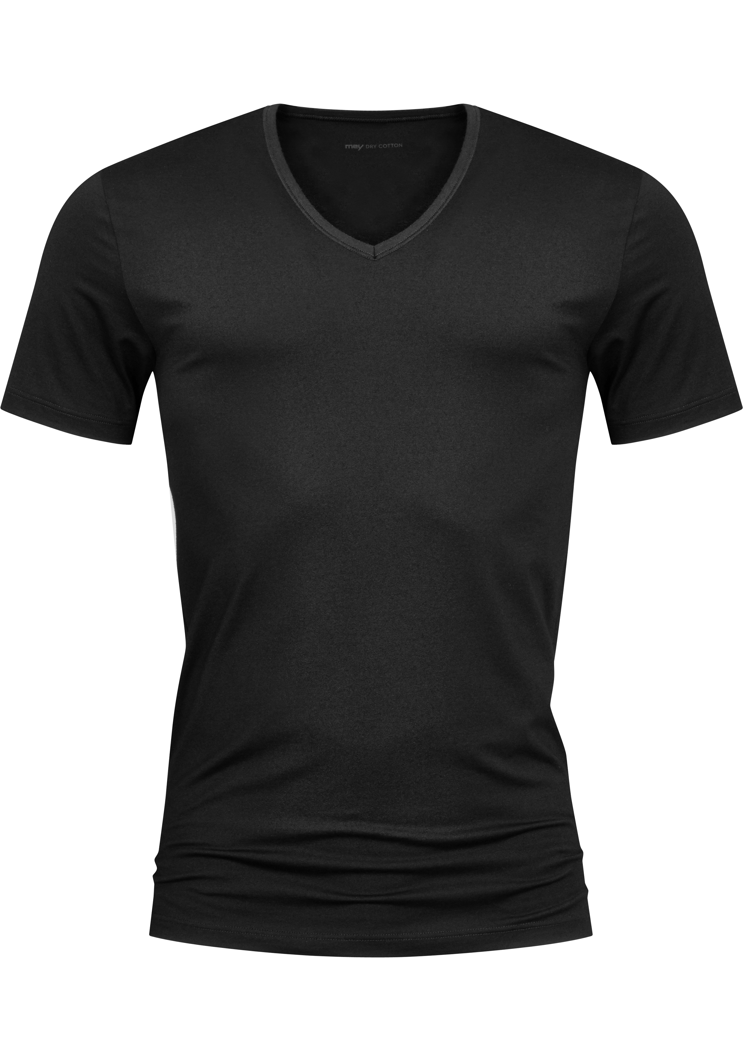 Mey Dry Cotton T-shirt (1-pack), heren T-shirt V-hals, zwart