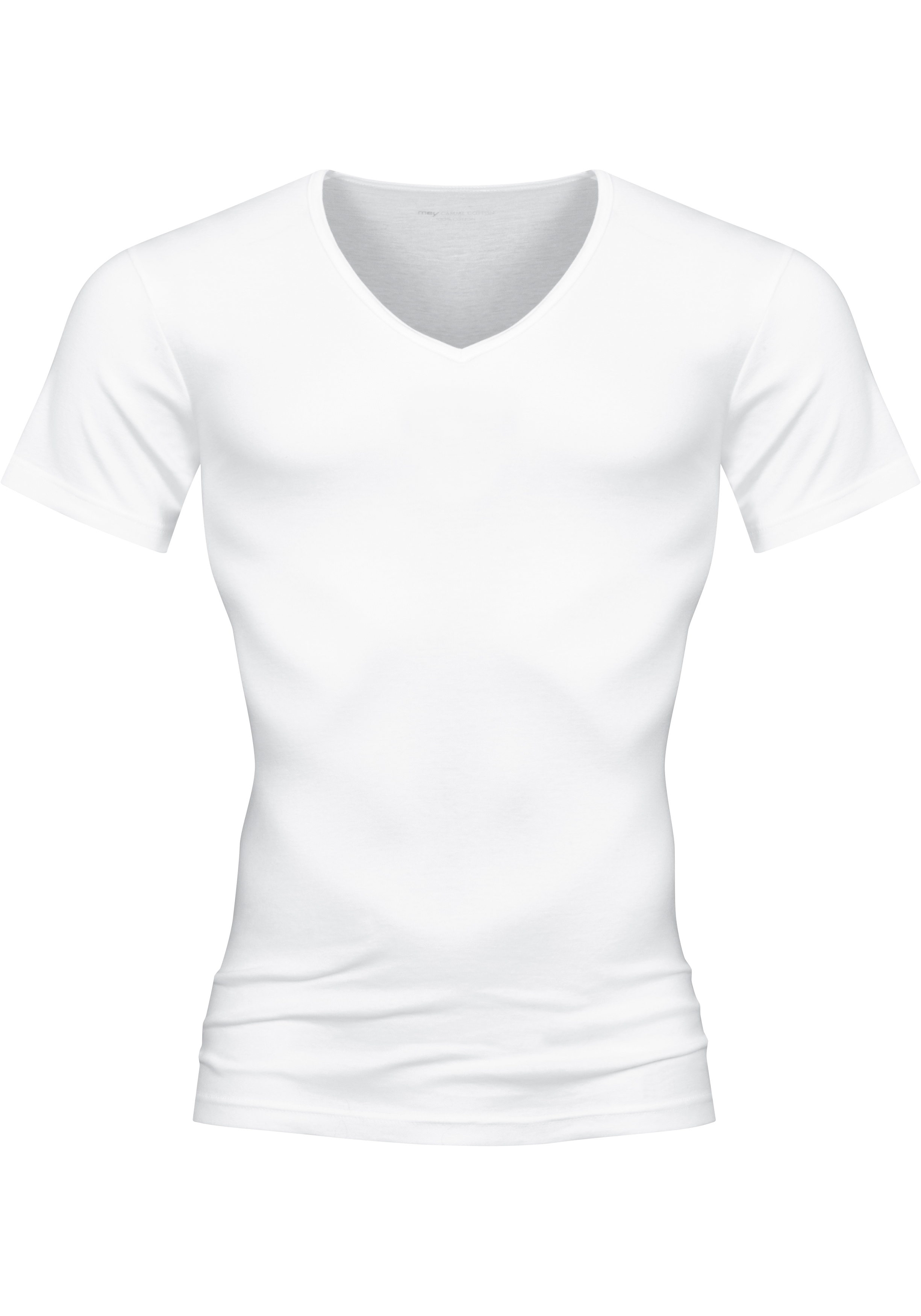 Mey Casual Cotton T-shirt (1-pack), heren T-shirt V-hals, wit