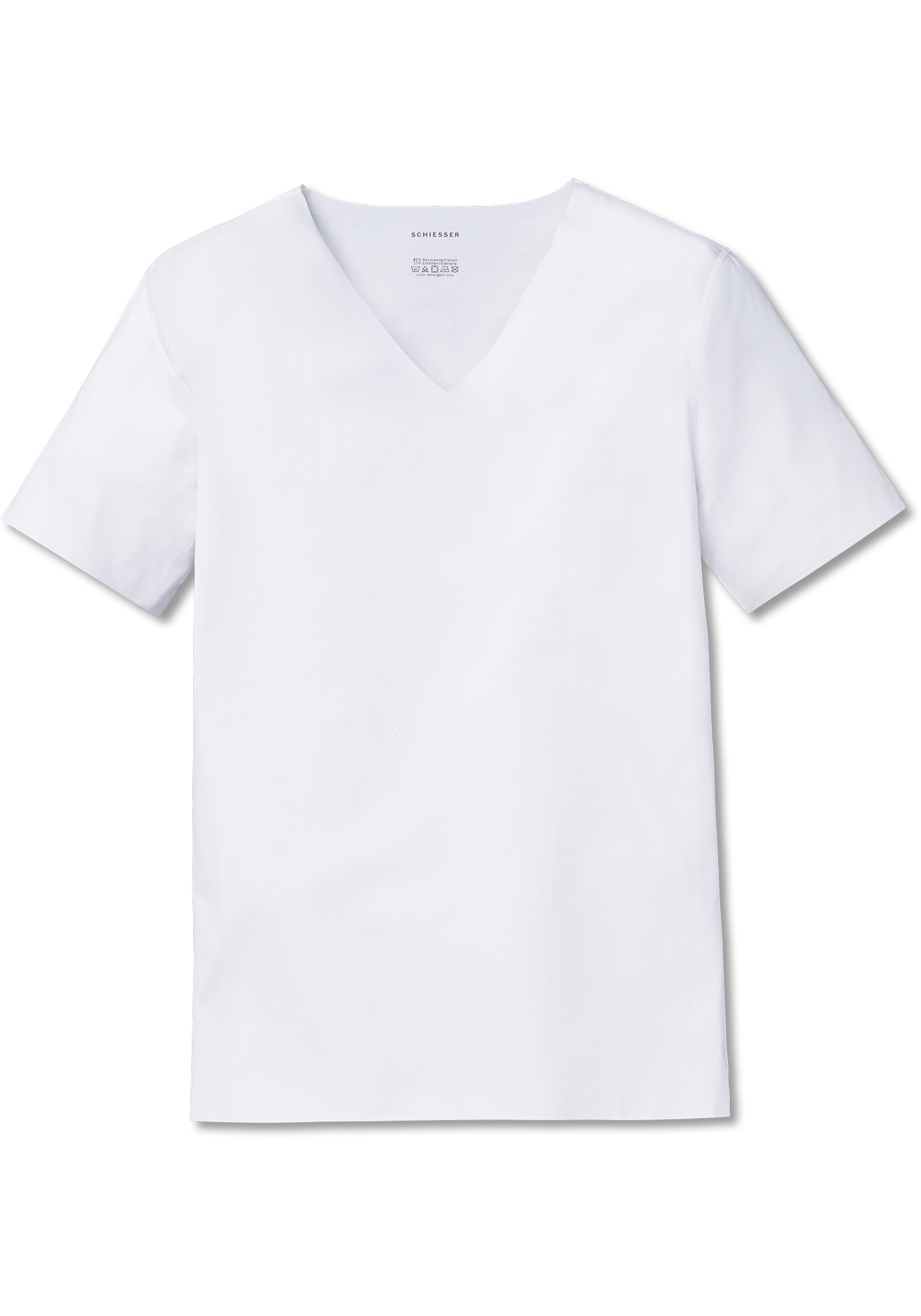 SCHIESSER Laser Cut T-shirt (1-pack), naadloos met diepe V-hals, wit 