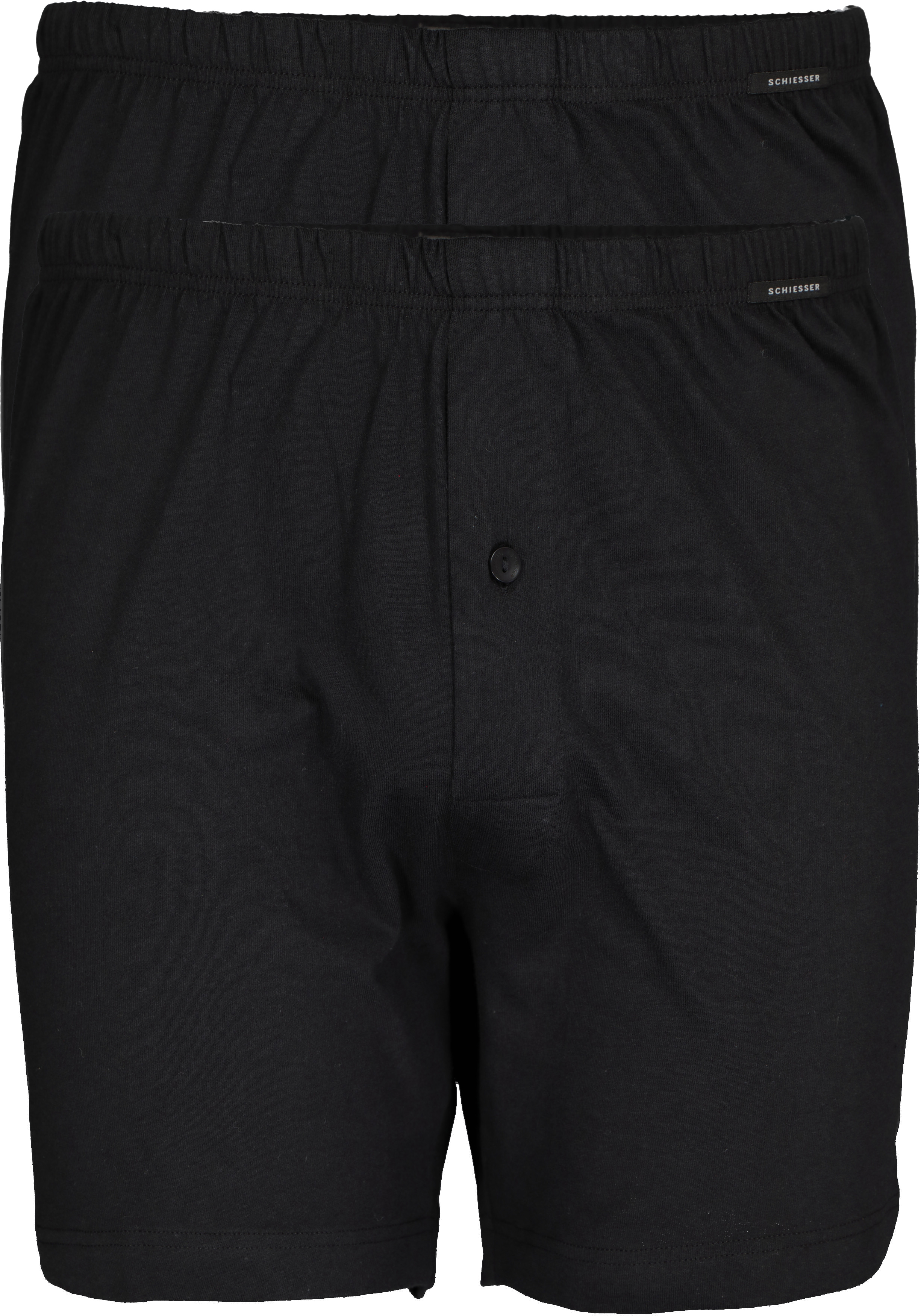 SCHIESSER Cotton Essentials boxershorts wijd (2-pack), tricot, zwart