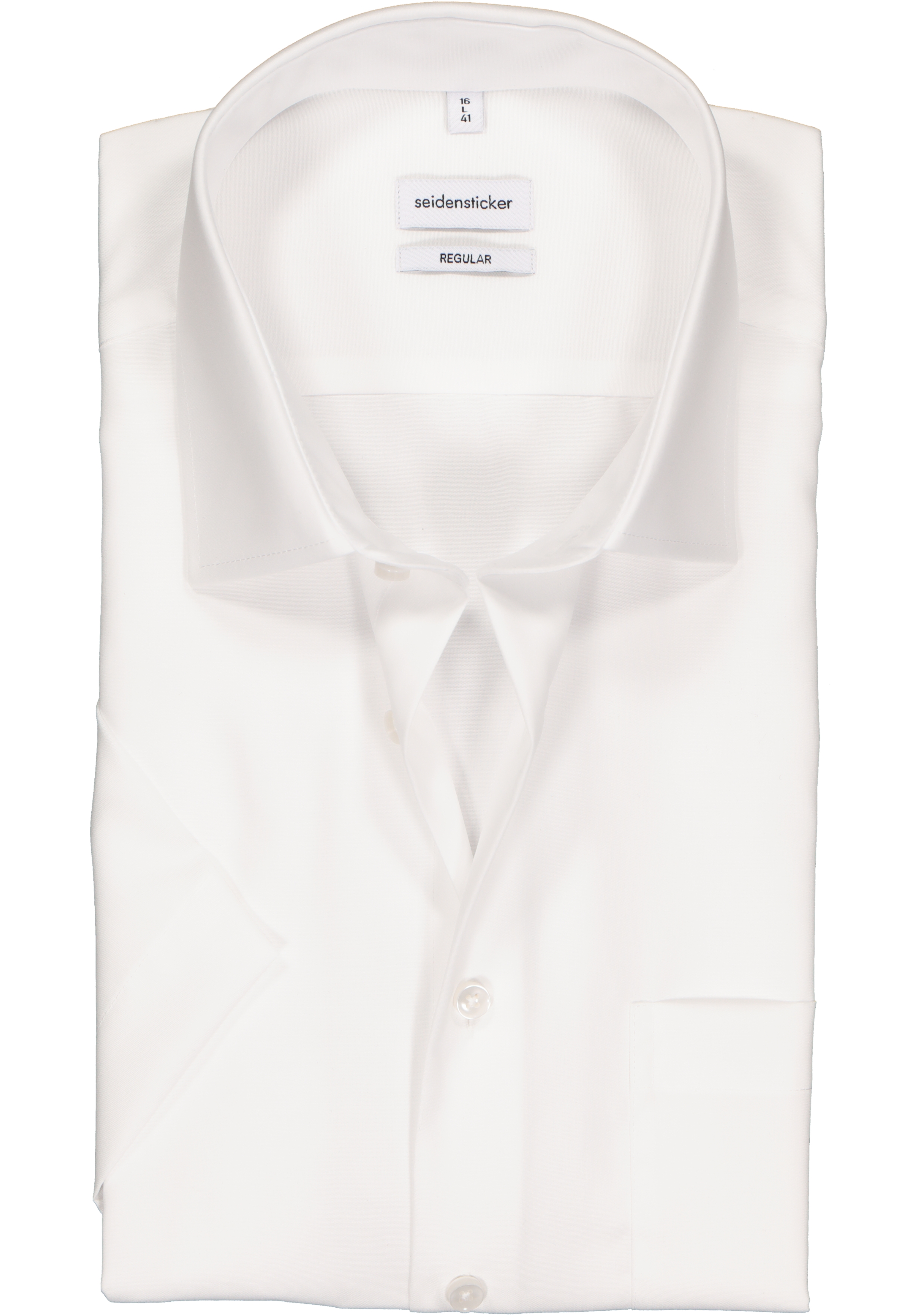 Seidensticker regular fit overhemd, korte mouw, wit 