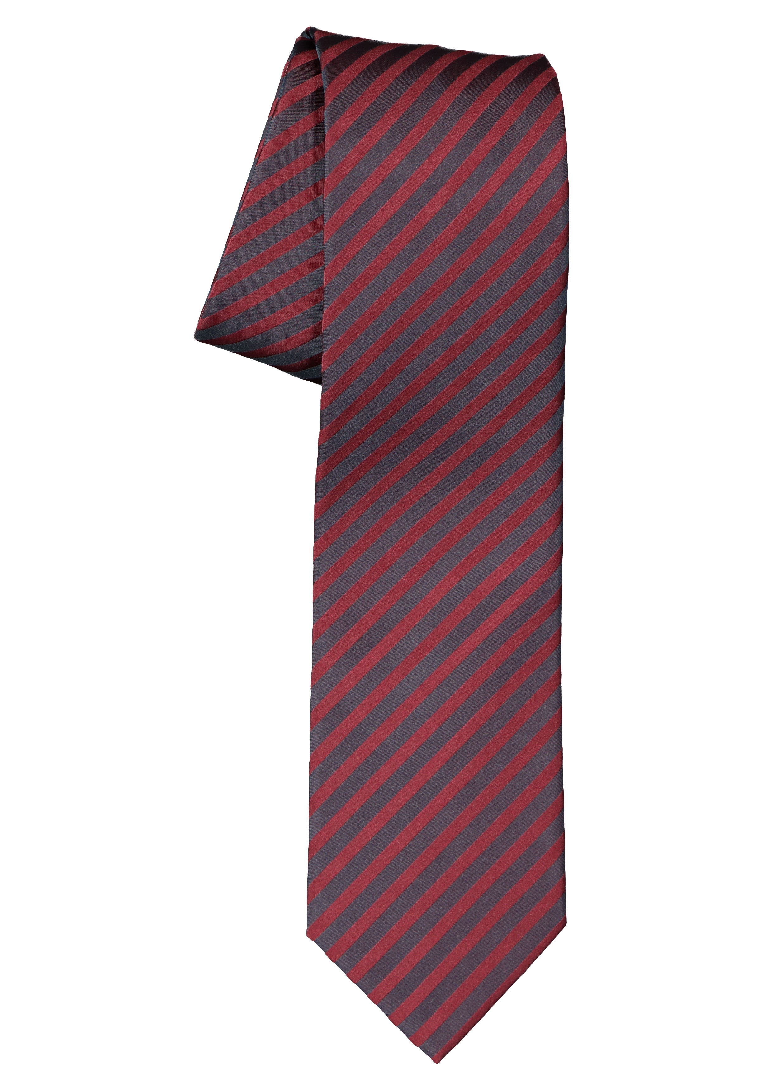 OLYMP stropdas, donkerrood met zwart gestreept  