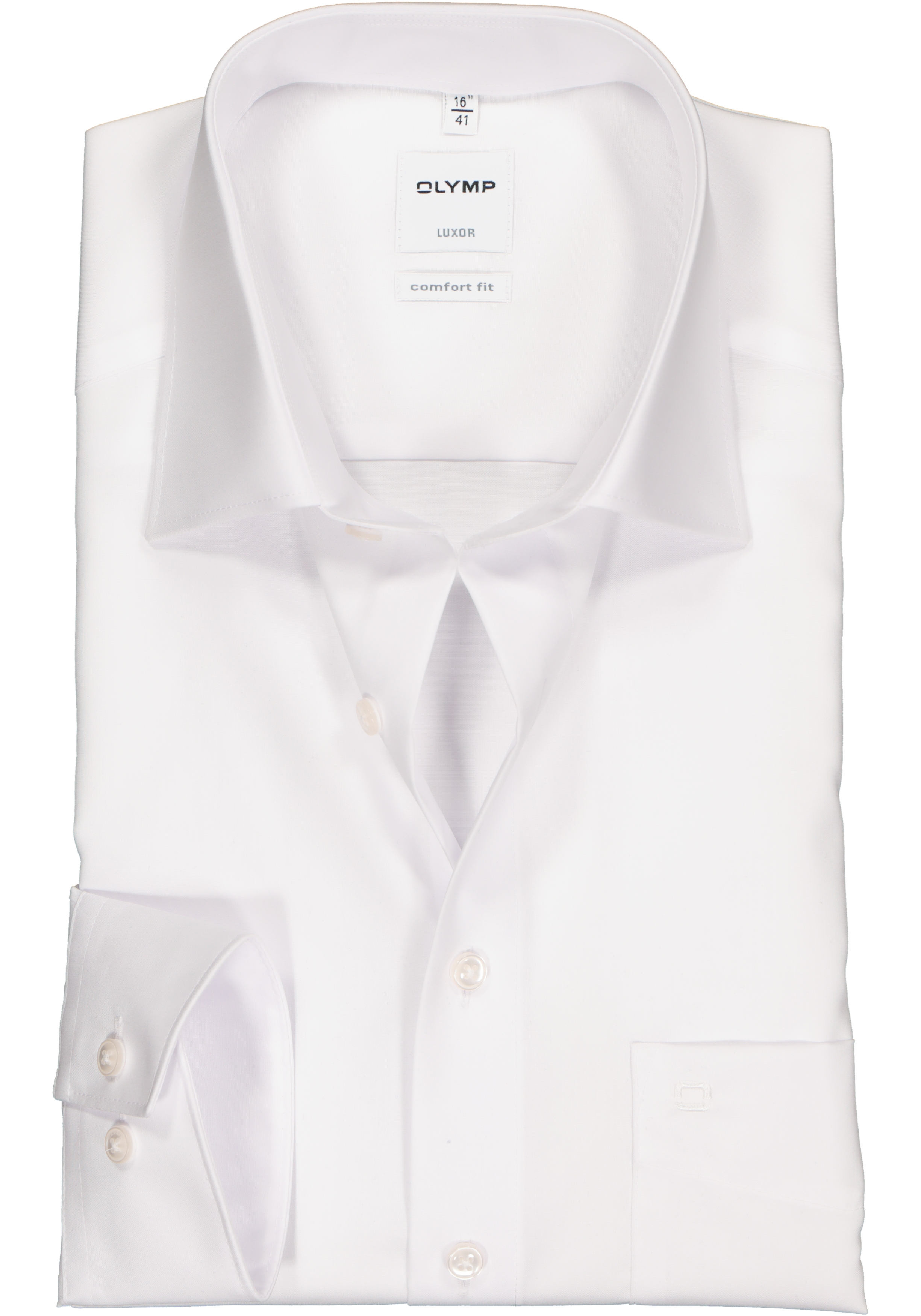 OLYMP Luxor comfort fit overhemd, mouwlengte 7, wit