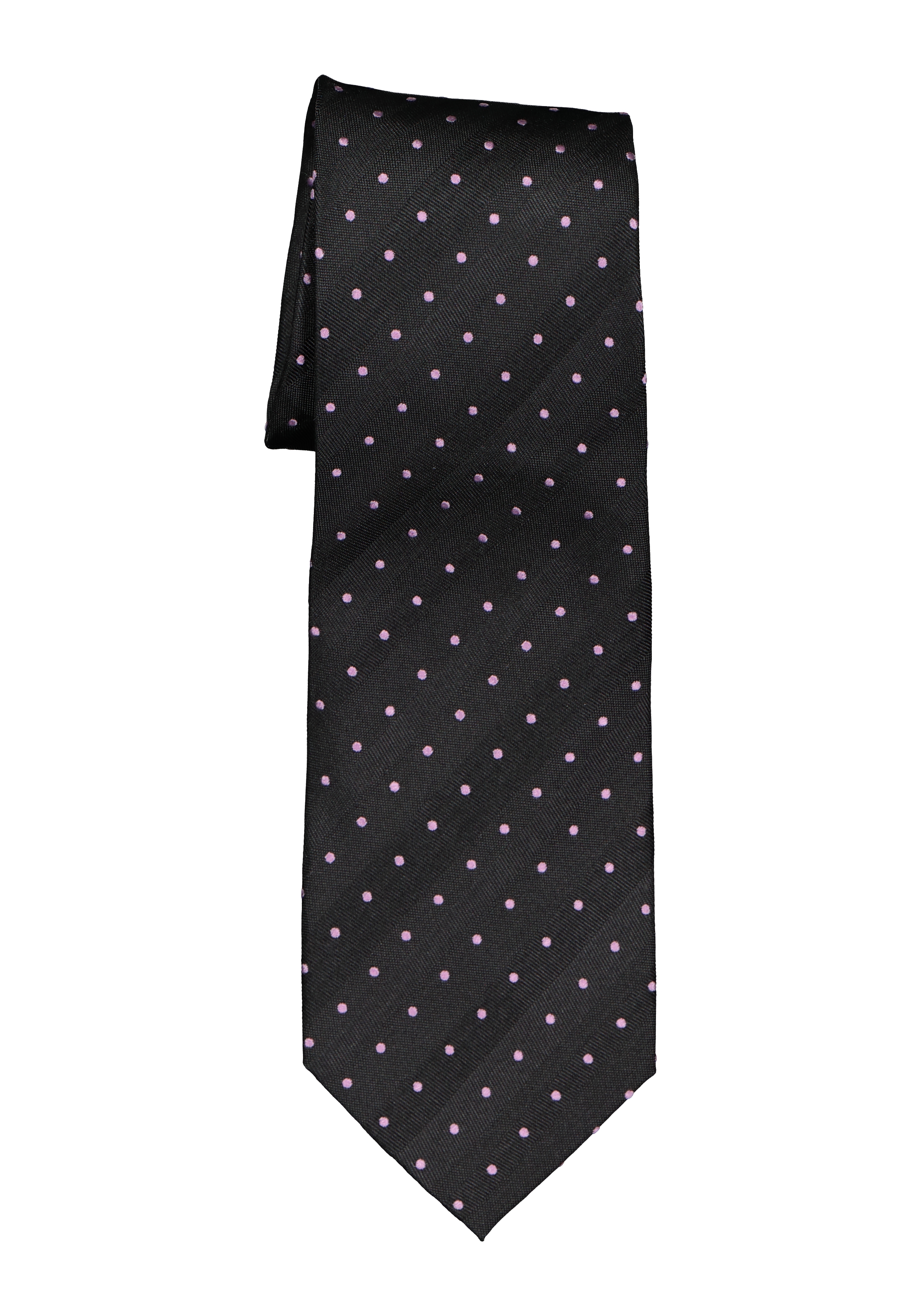 Eterna  stropdas, zwart met roze stip     