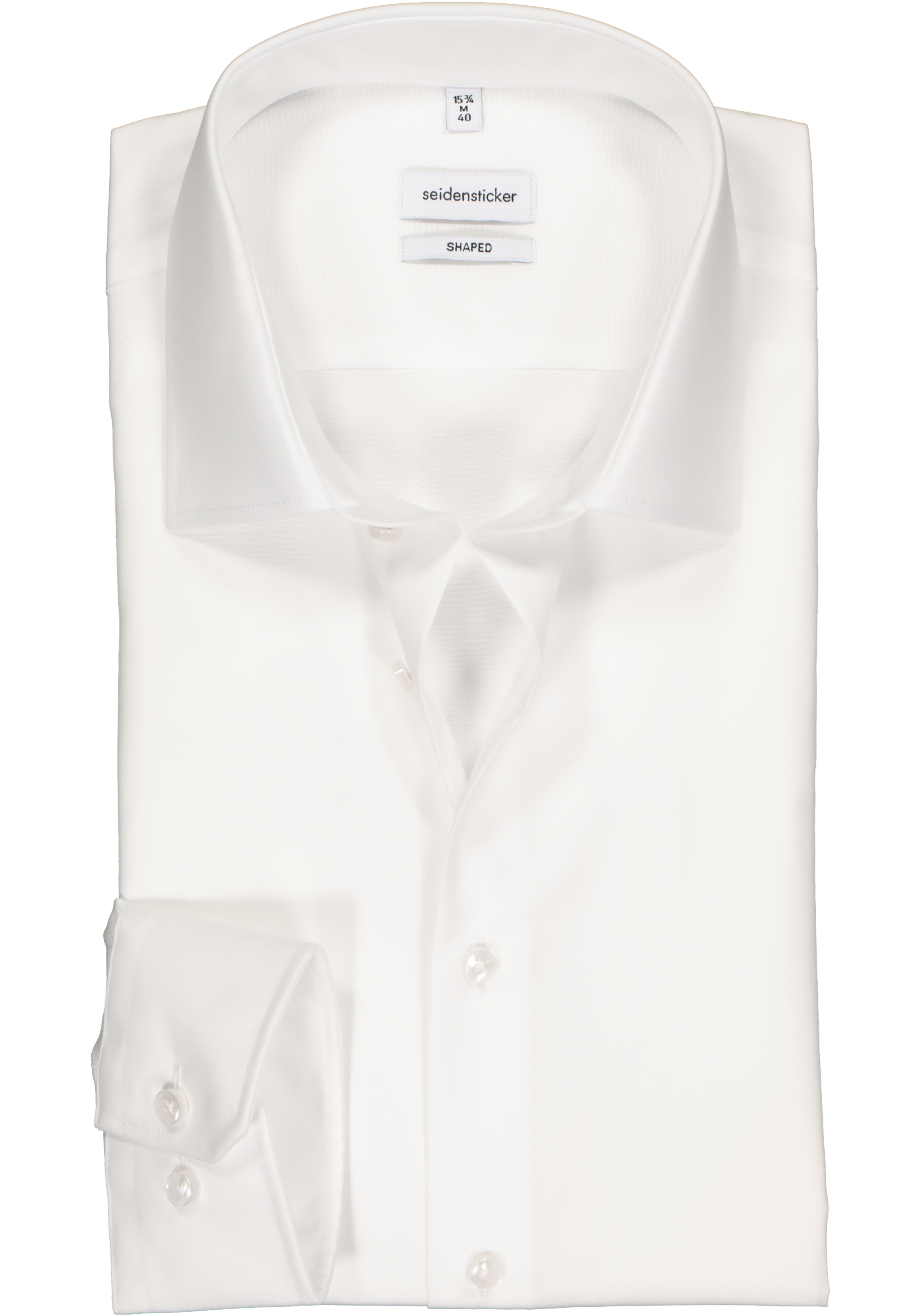 Seidensticker shaped fit overhemd, mouwlengte 7, wit