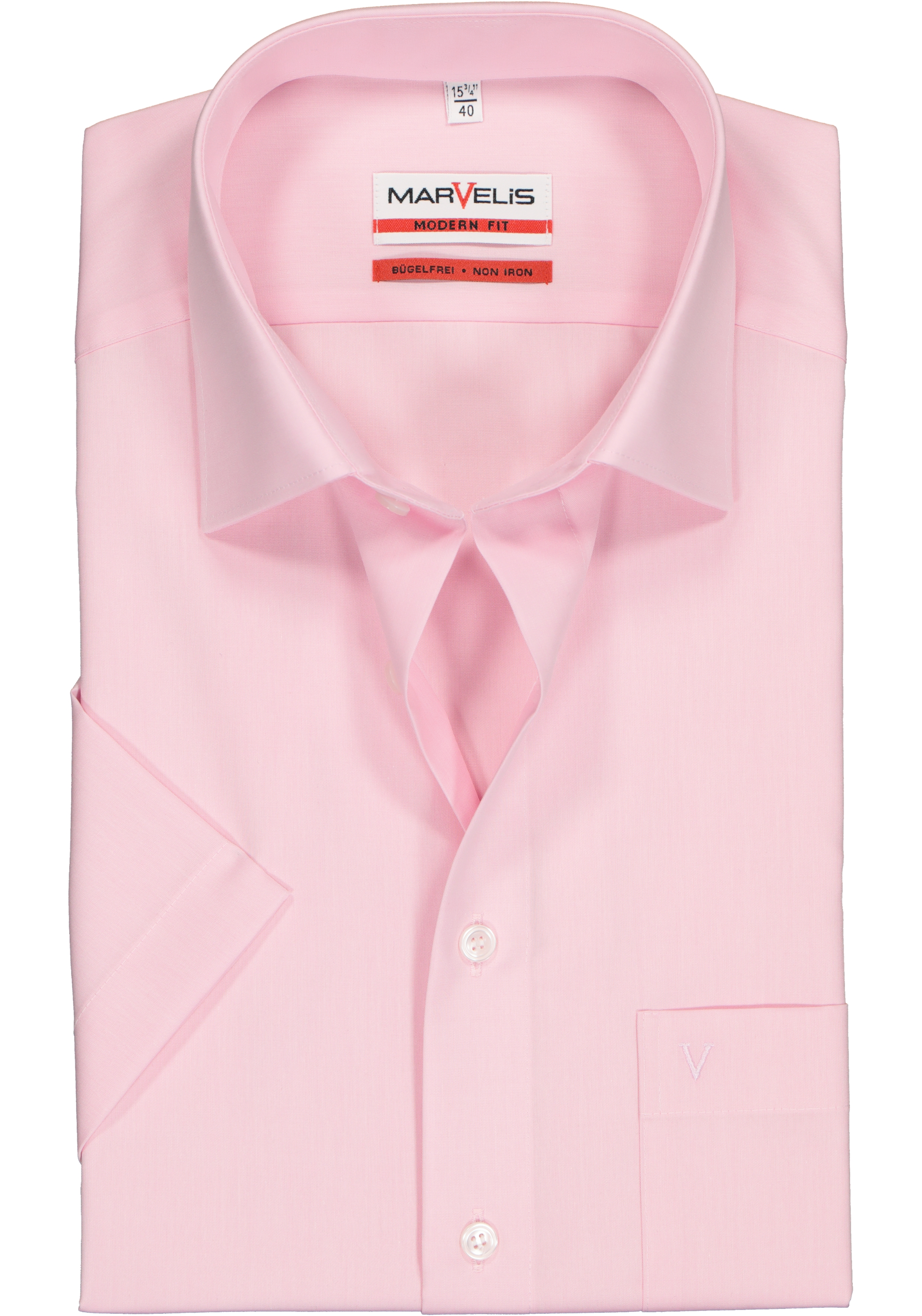 MARVELIS modern fit overhemd, korte mouw, roze 