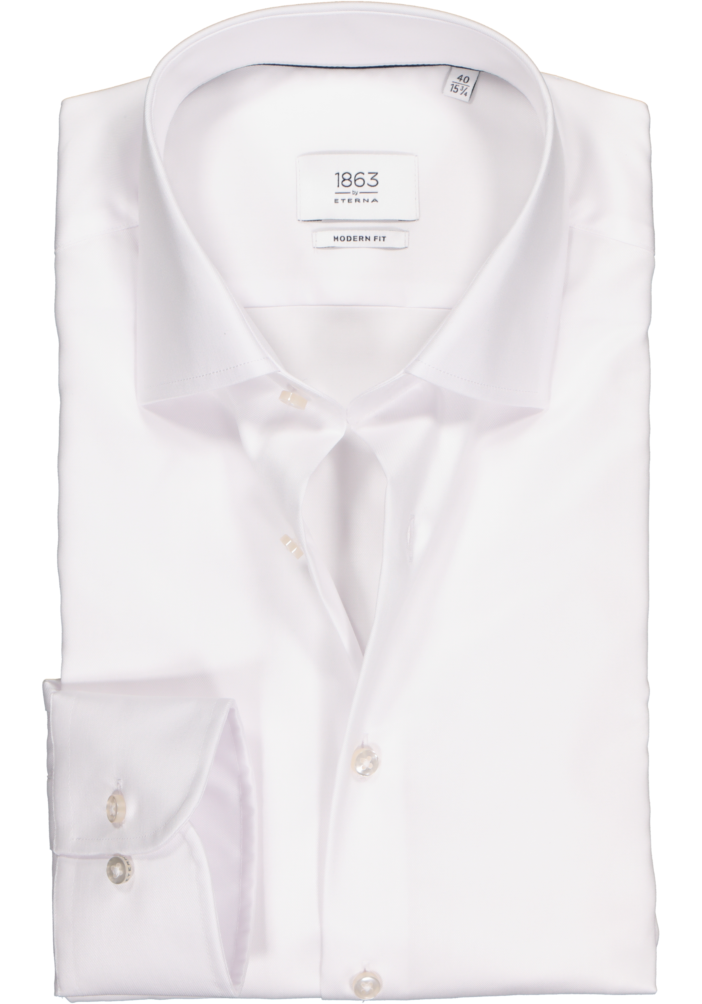 ETERNA 1863 modern fit premium overhemd, 2-ply twill heren overhemd, wit