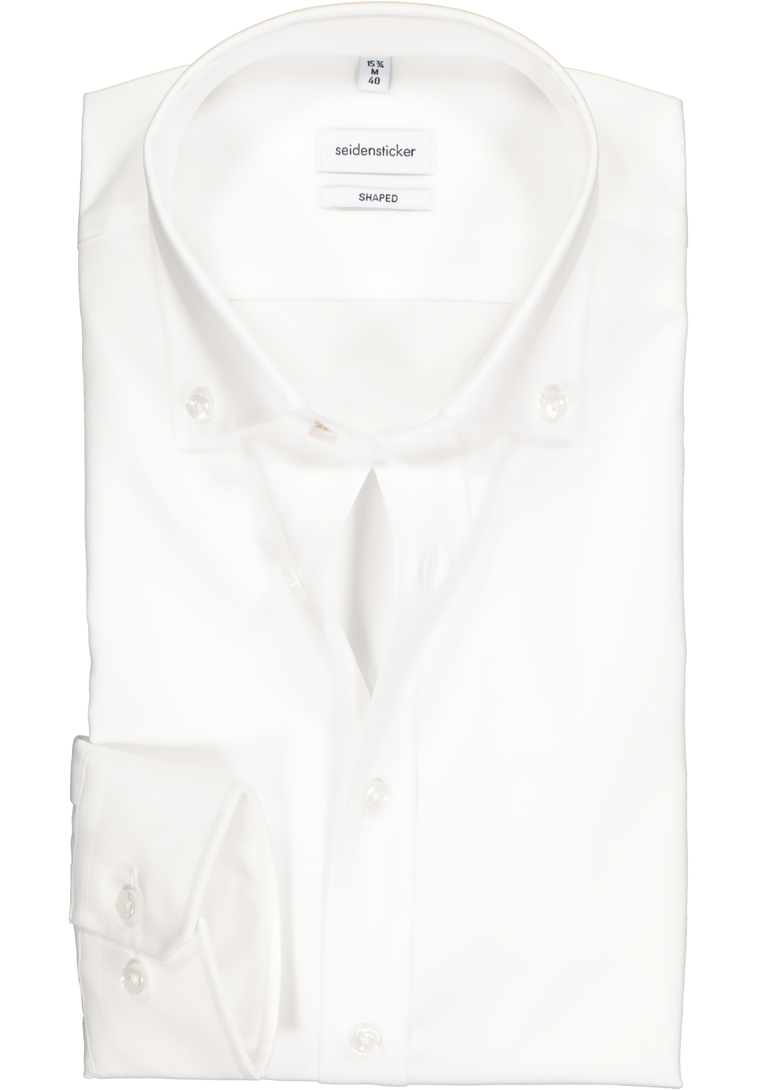 Seidensticker shaped fit overhemd, button-down kraag, wit