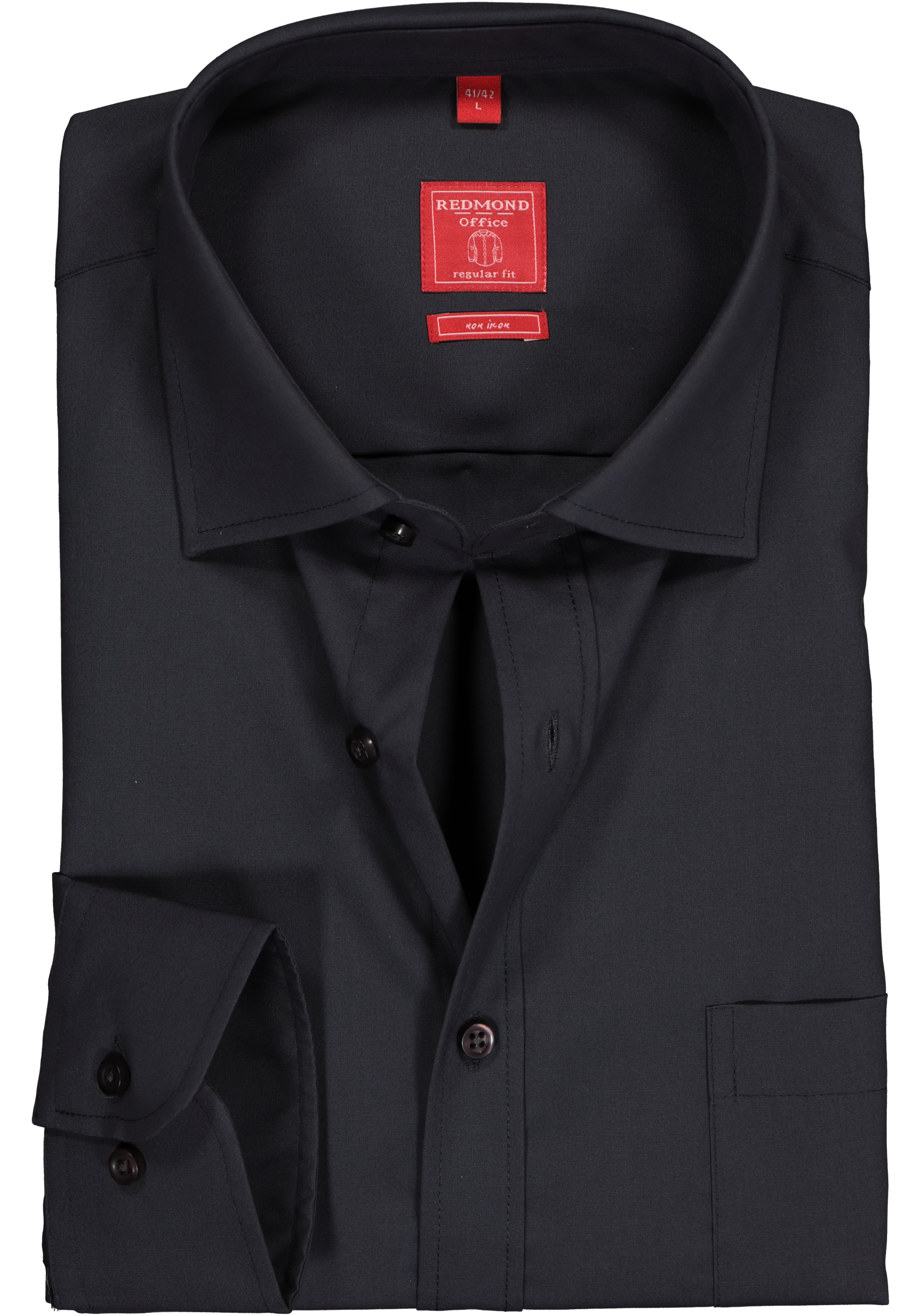 Redmond regular fit overhemd, antraciet grijs