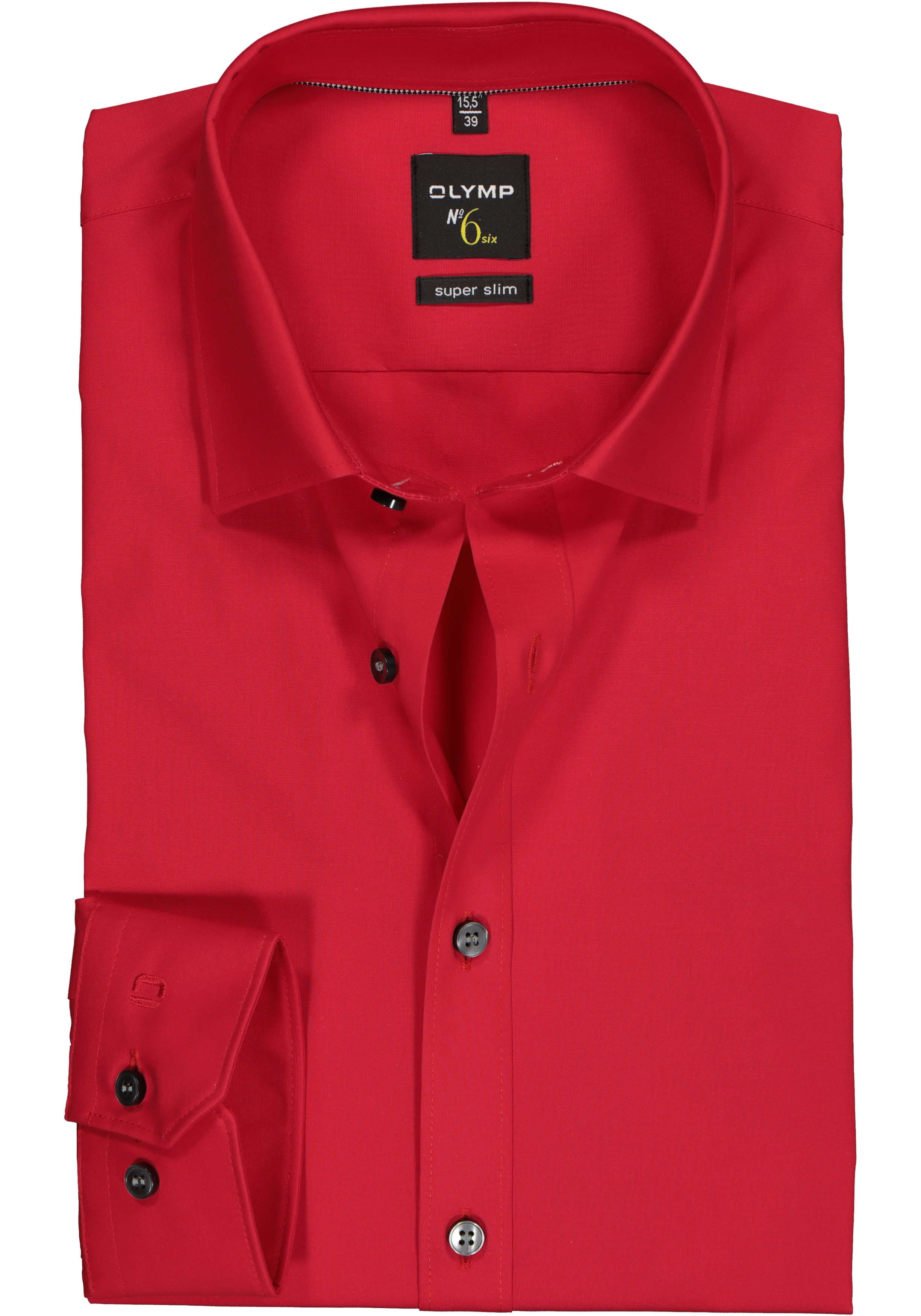 OLYMP No. Six super slim fit overhemd, rood