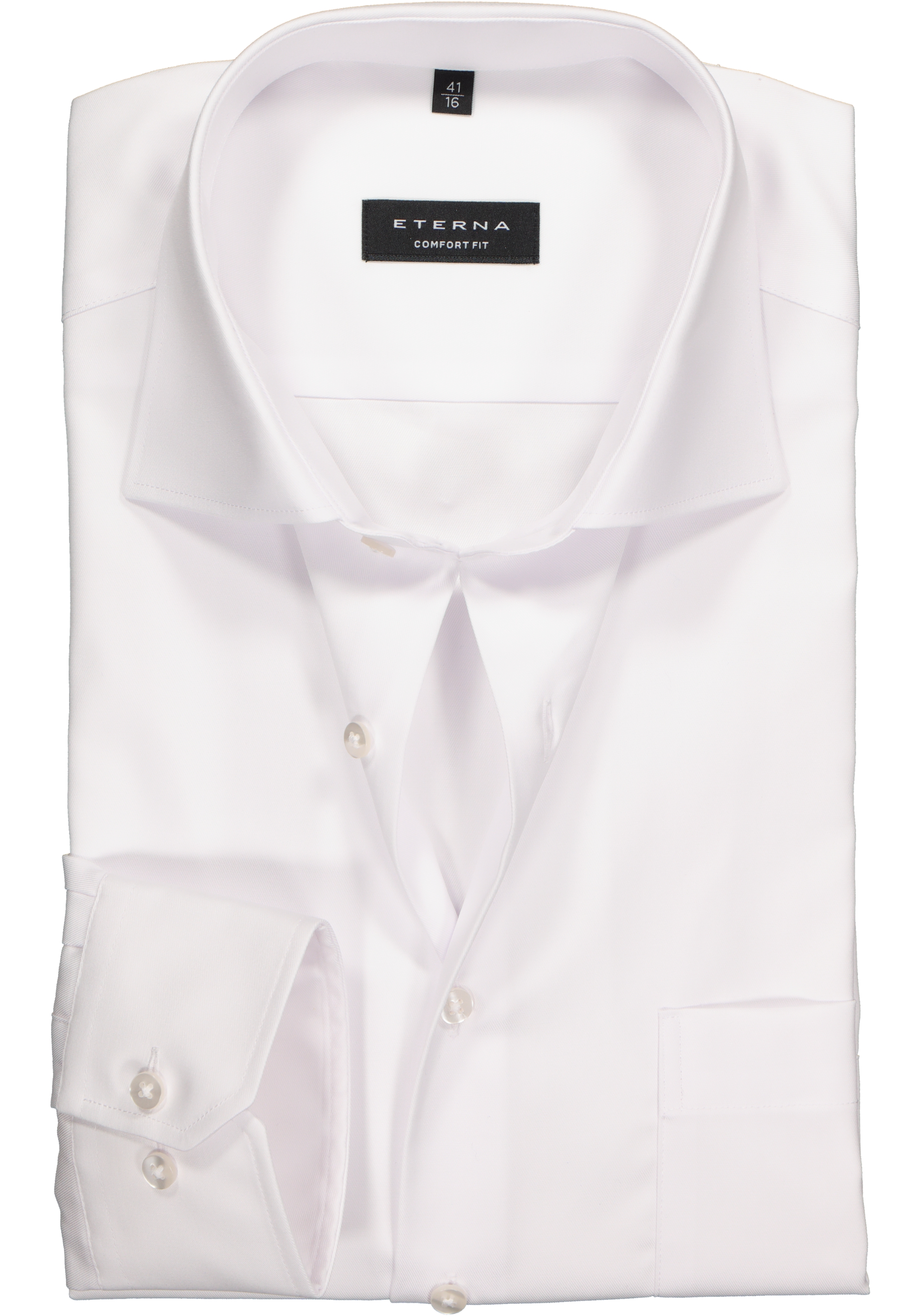 ETERNA comfort fit overhemd, mouwlengte 7, niet doorschijnend twill heren overhemd, wit
