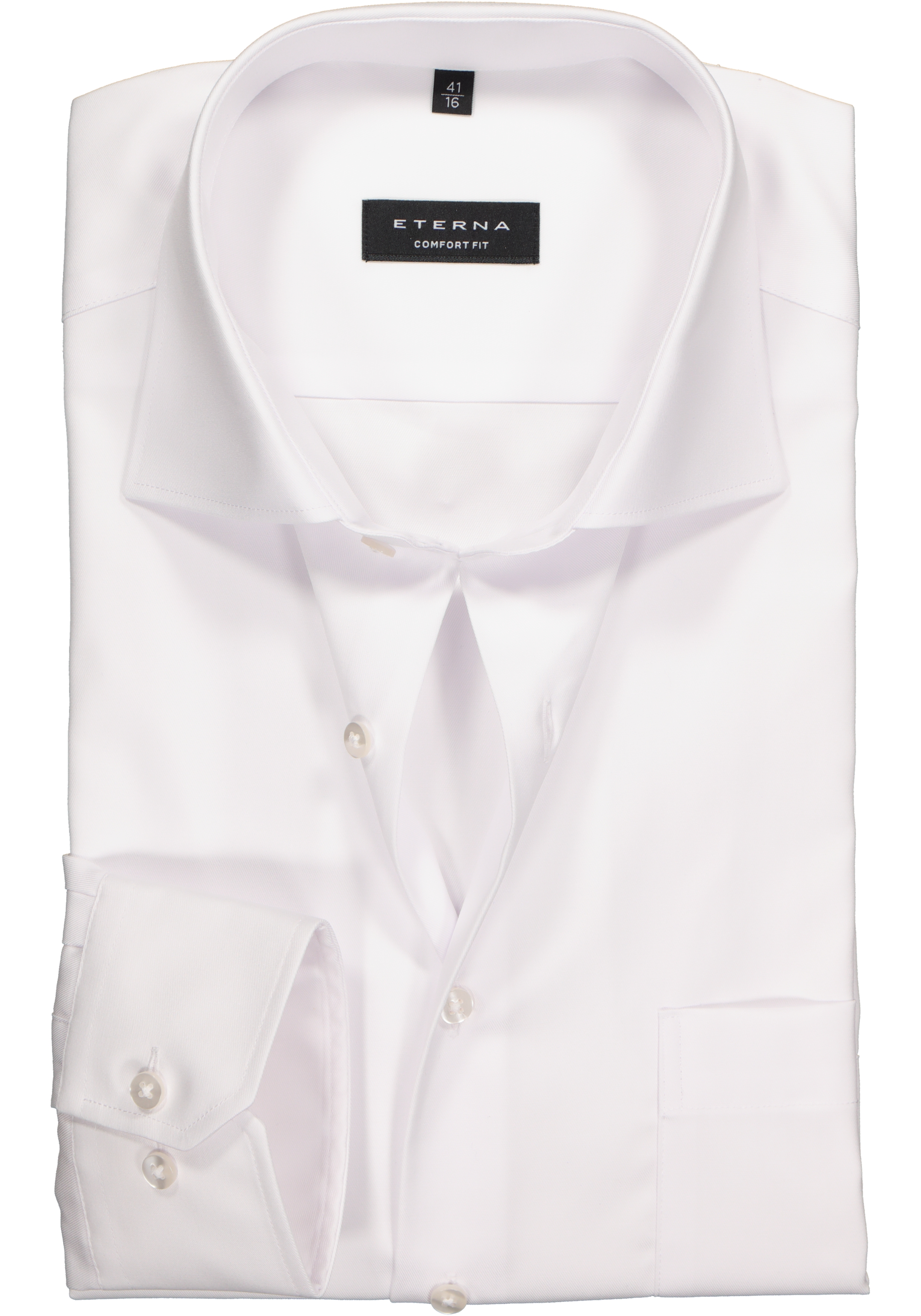 ETERNA comfort fit overhemd, mouwlengte 72cm, niet doorschijnend twill heren overhemd, wit