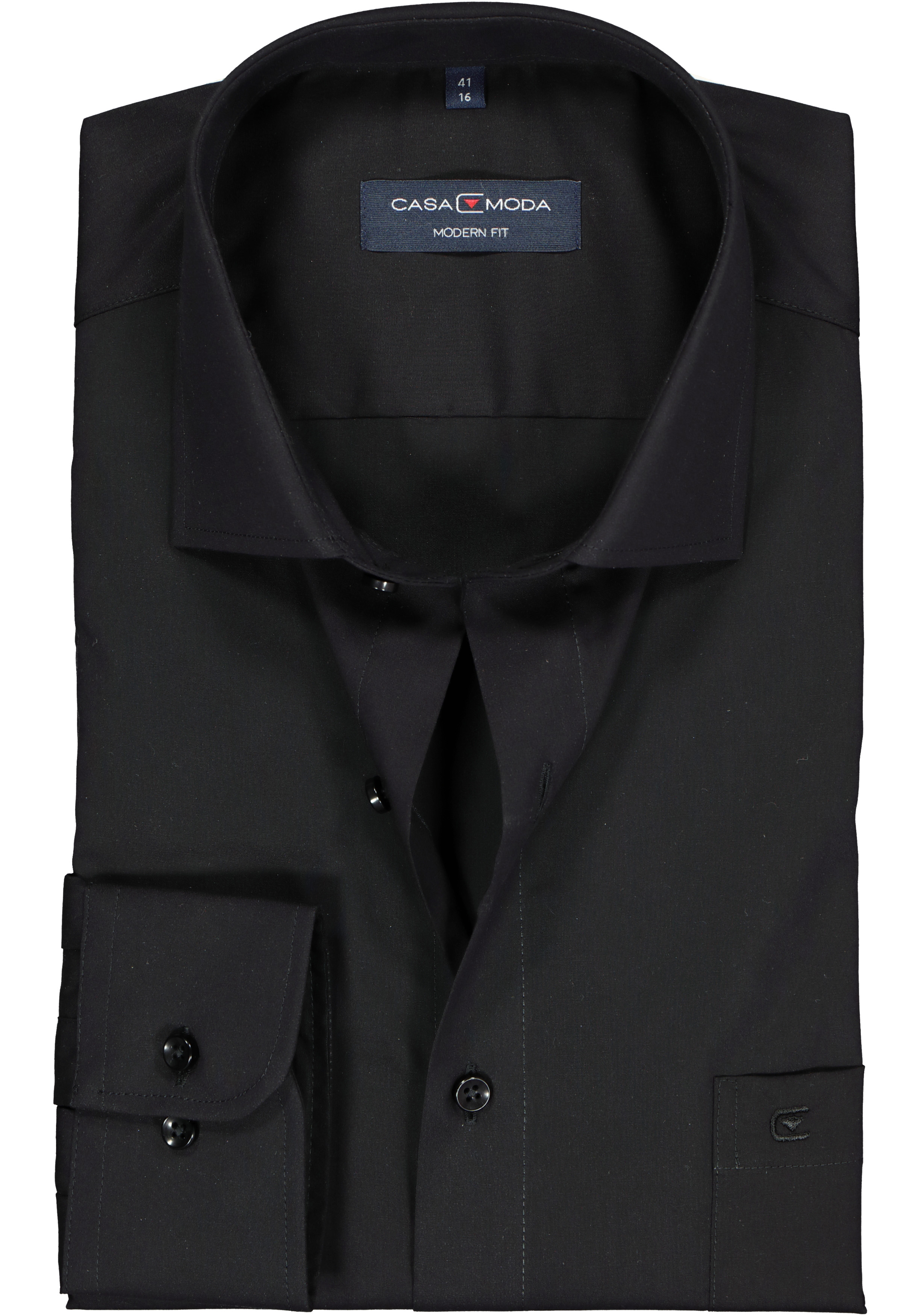 CASA MODA modern fit overhemd, mouwlengte 7, zwart 