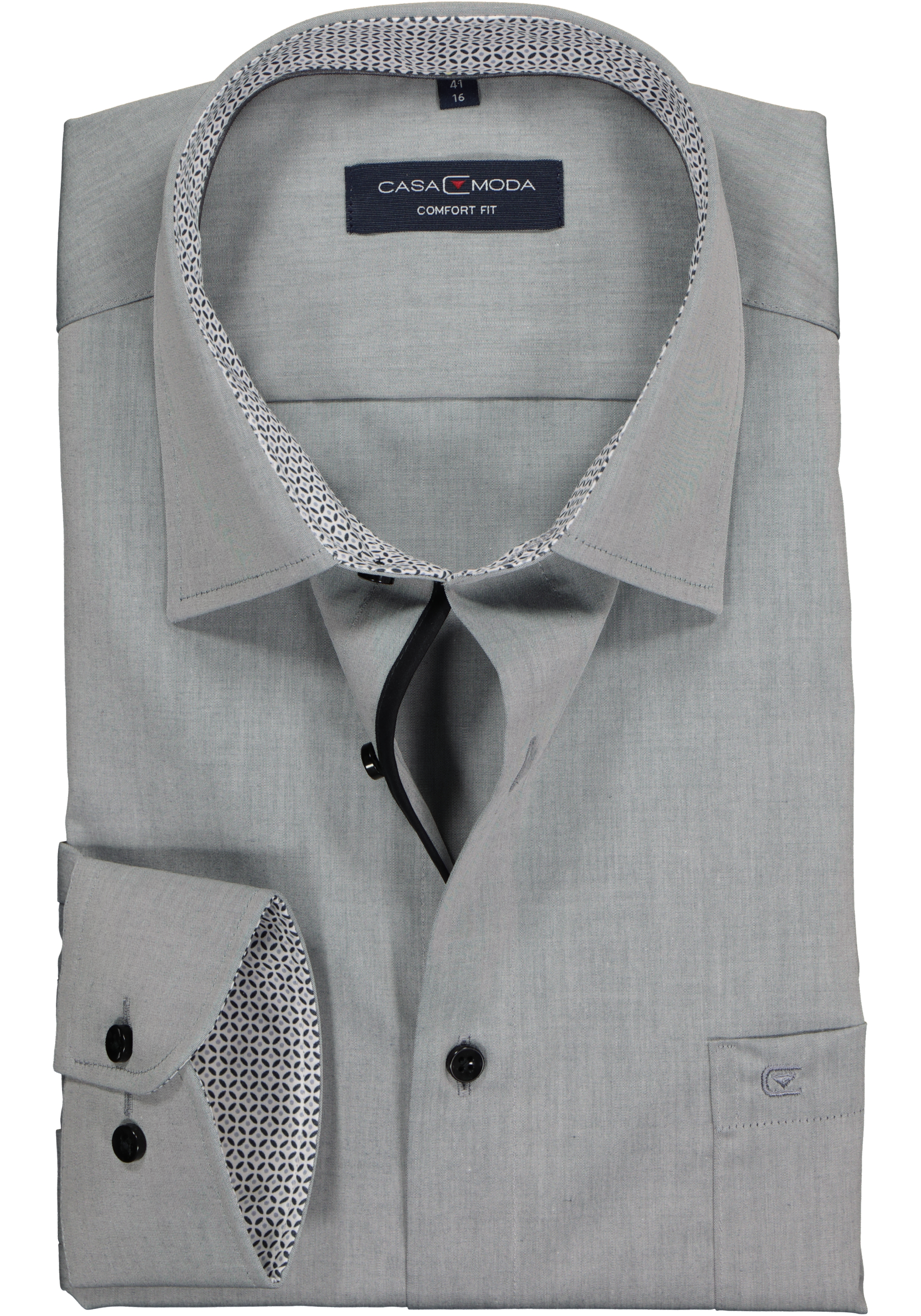CASA MODA comfort fit overhemd, grijs (contrast)