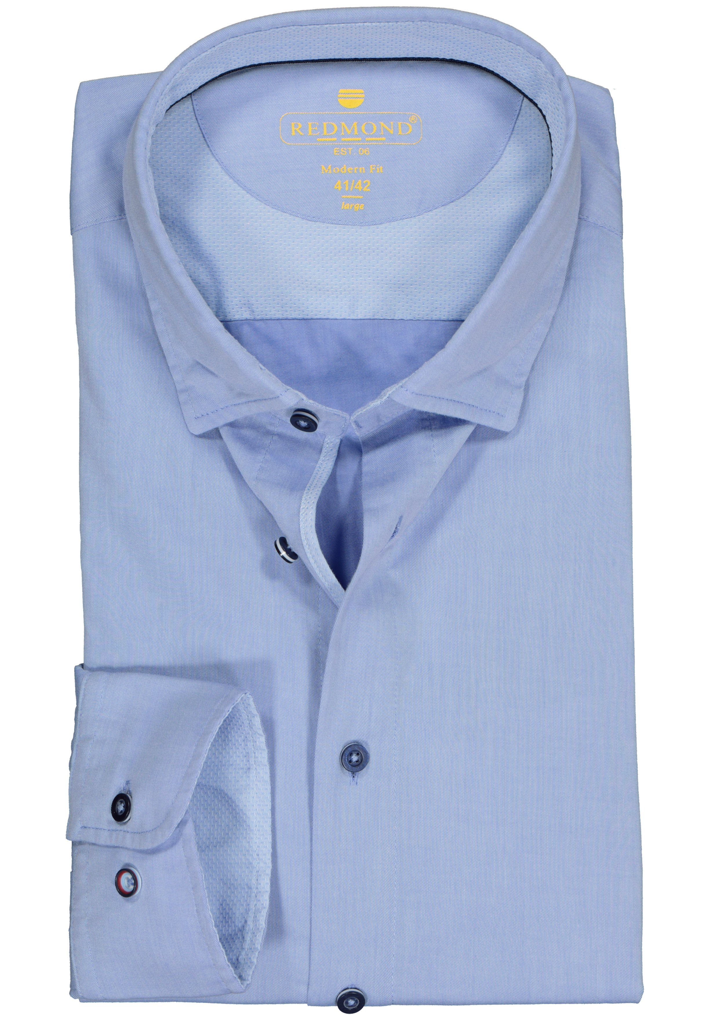 Redmond modern fit overhemd, twill, lichtblauw (contrast)
