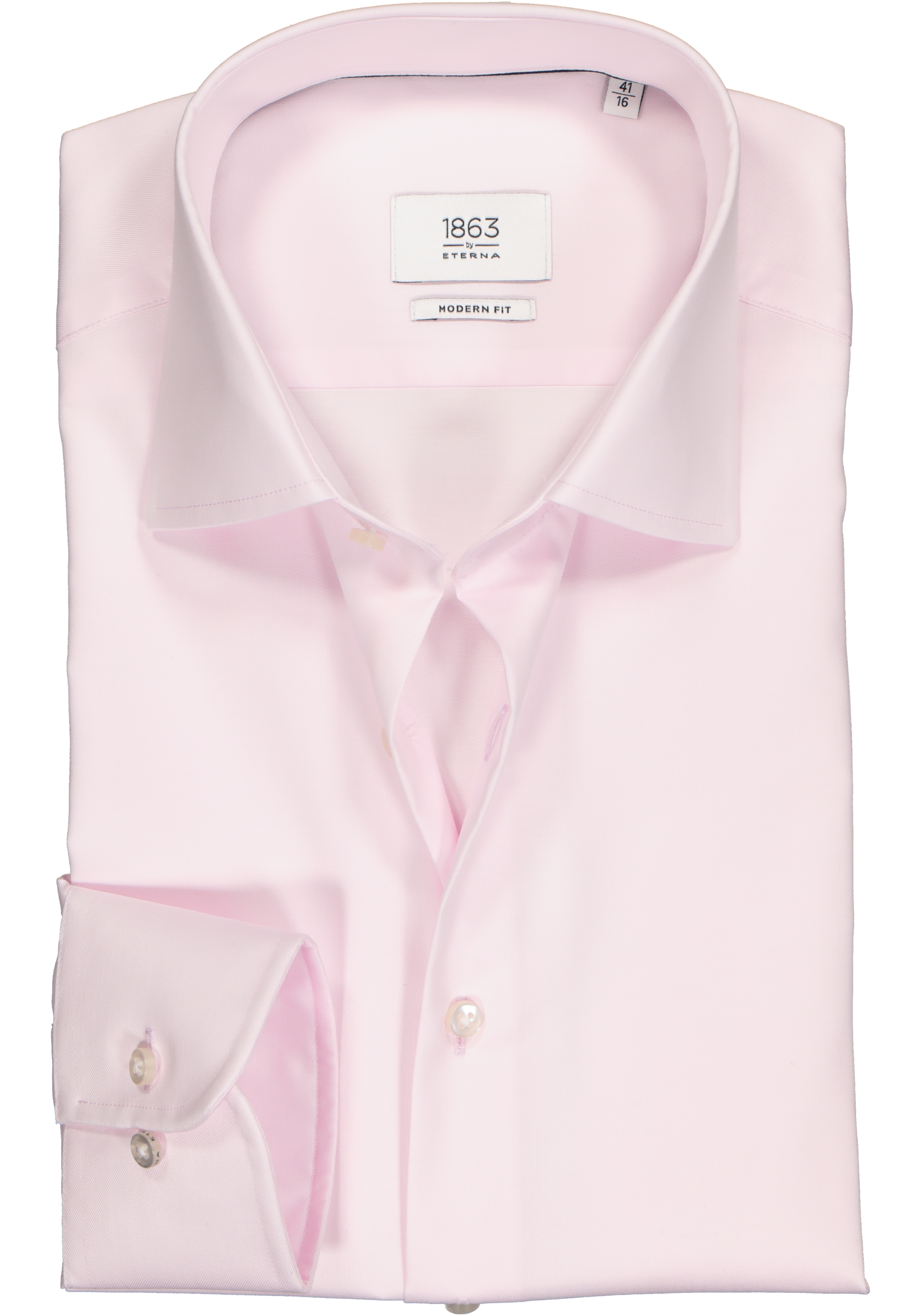 ETERNA 1863 modern fit premium overhemd, 2-ply twill heren overhemd, roze