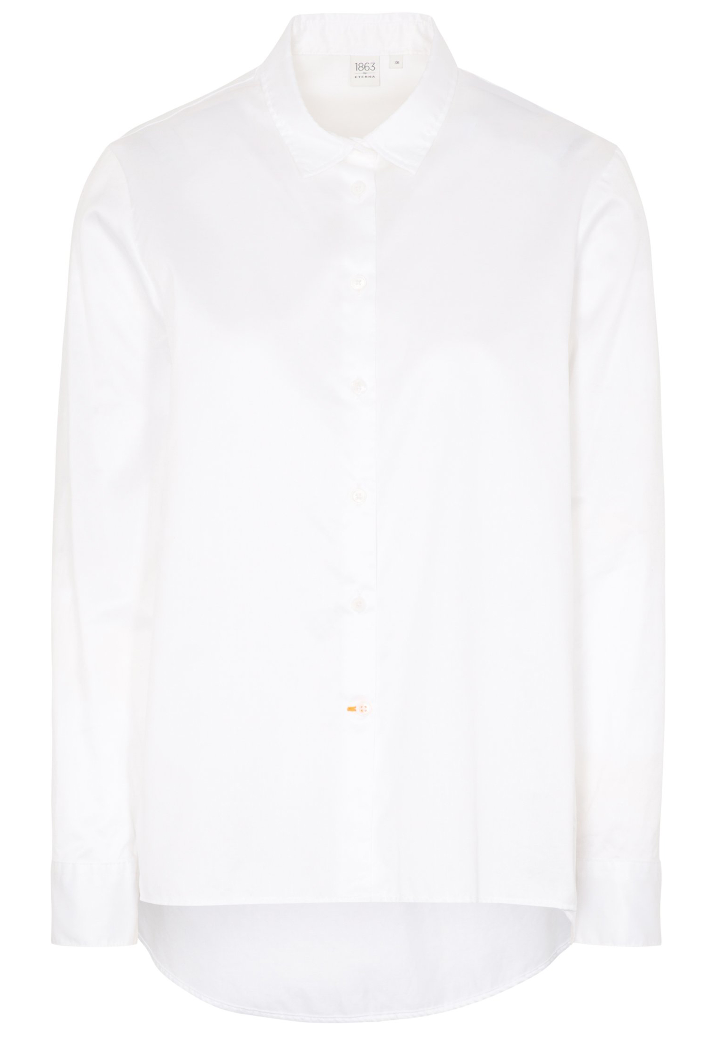 ETERNA 1863 dames blouse A-lijn, twill satijnbinding, wit