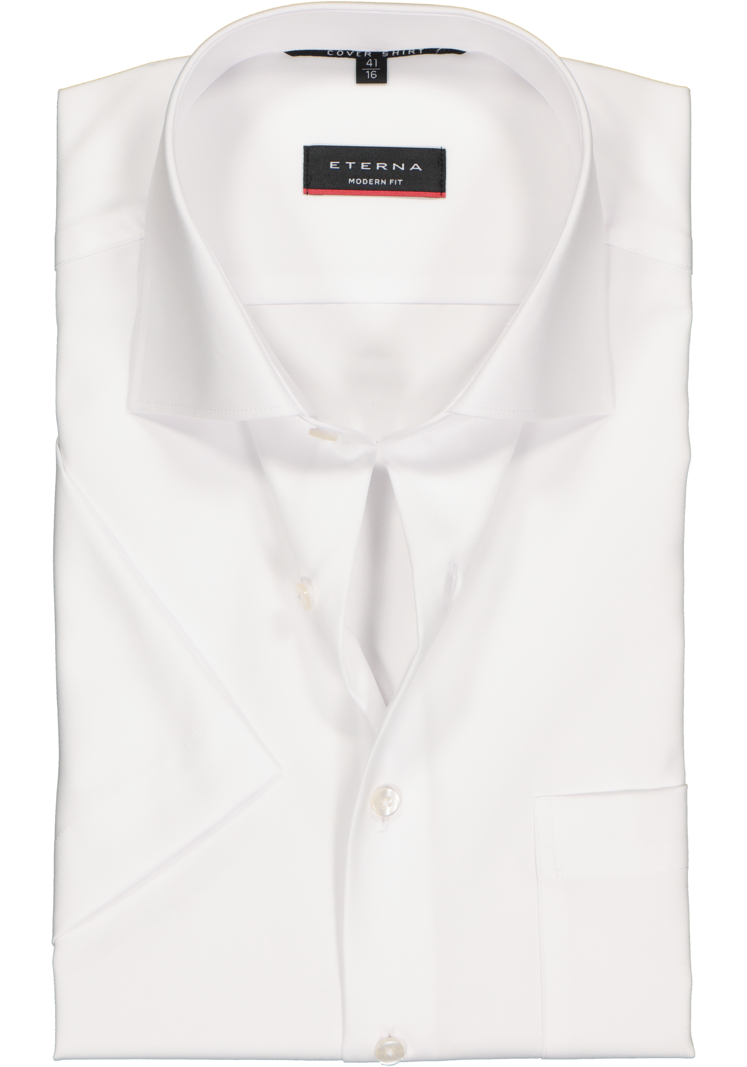 ETERNA modern fit overhemd, niet doorschijnend twill met korte mouw, wit