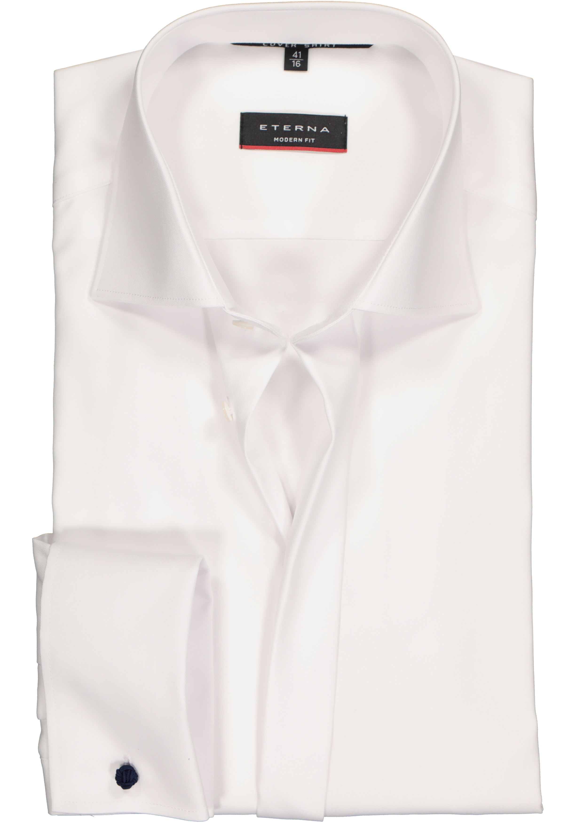 ETERNA modern fit overhemd, mouwlengte 72 cm, dubbele manchet, niet doorschijnend twill heren overhemd, wit