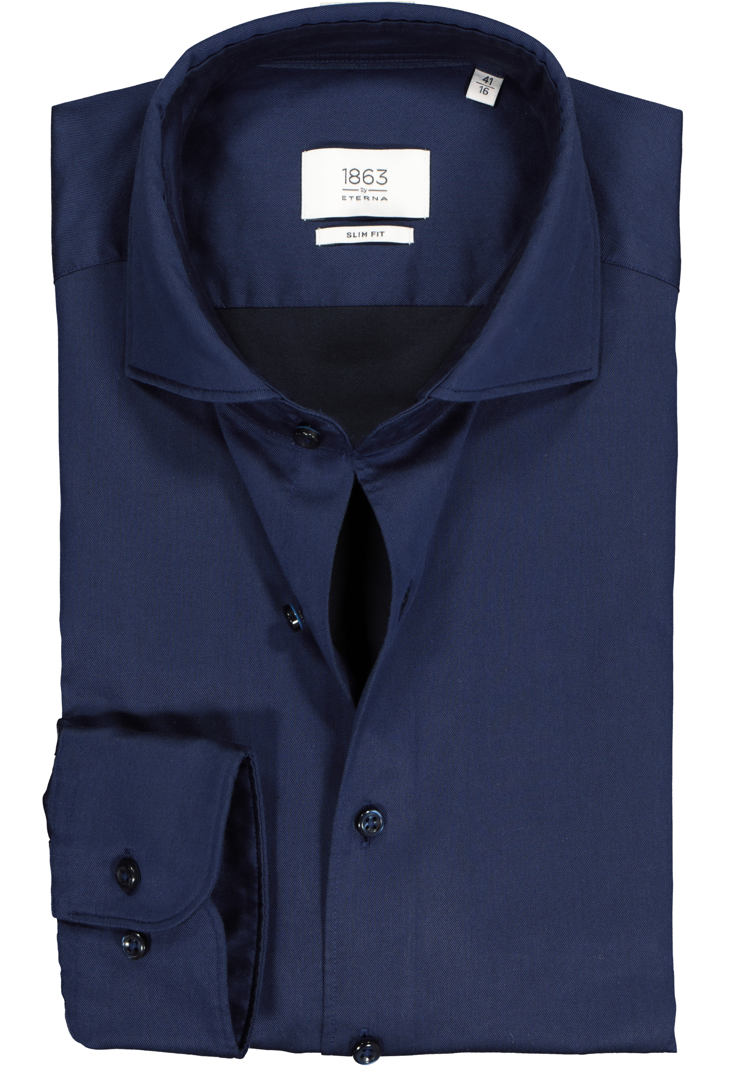 ETERNA 1863 slim fit casual Soft tailoring overhemd, twill heren overhemd, donkerblauw