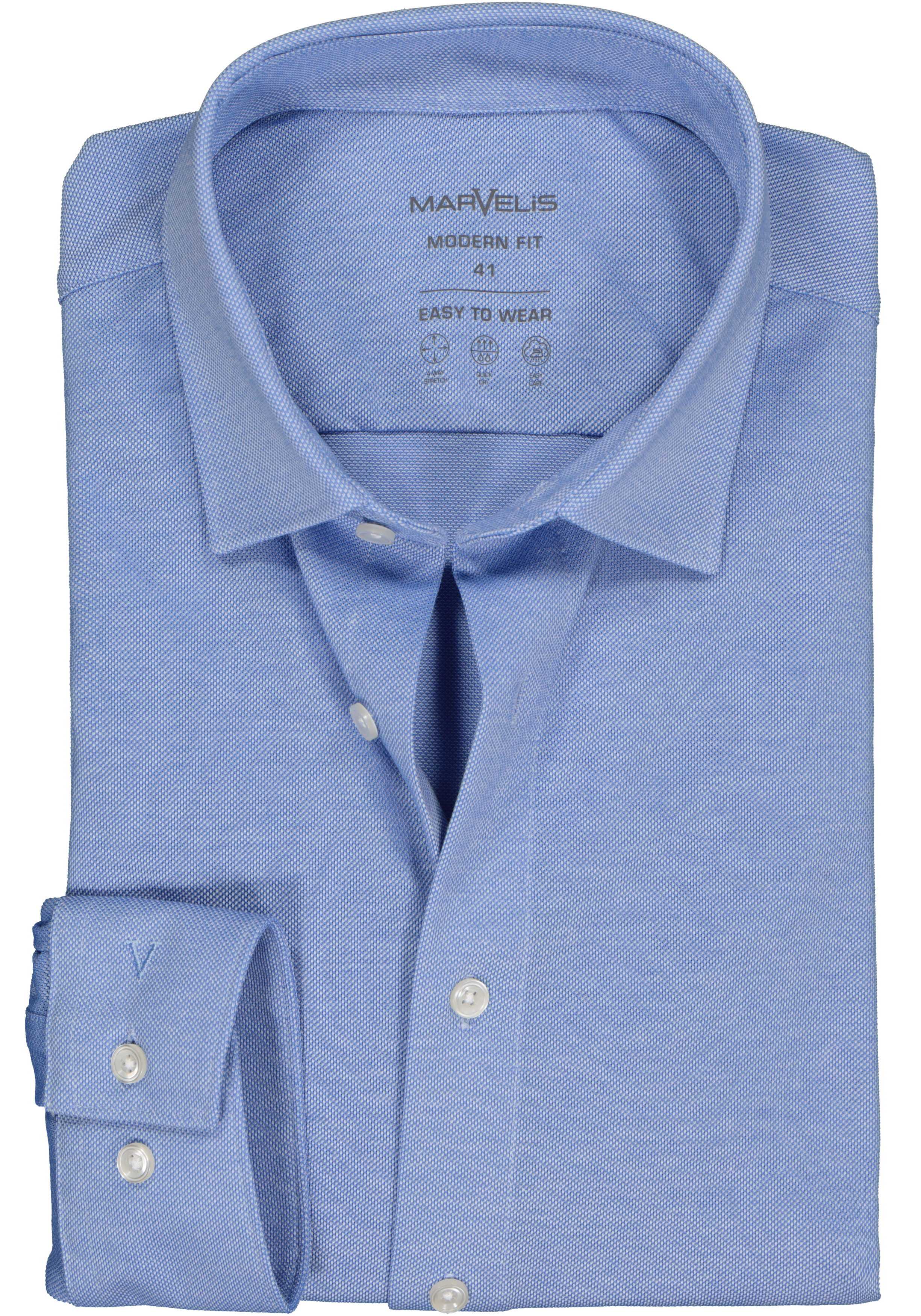 MARVELIS jersey modern fit overhemd, lichtblauw tricot