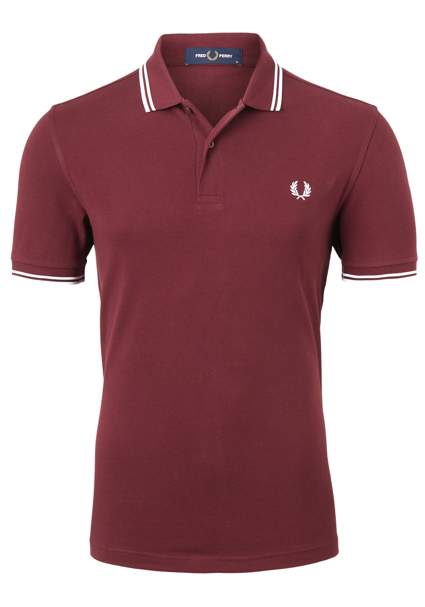 Fred Perry M3600 polo twin tipped shirt, heren polo Port / White / White