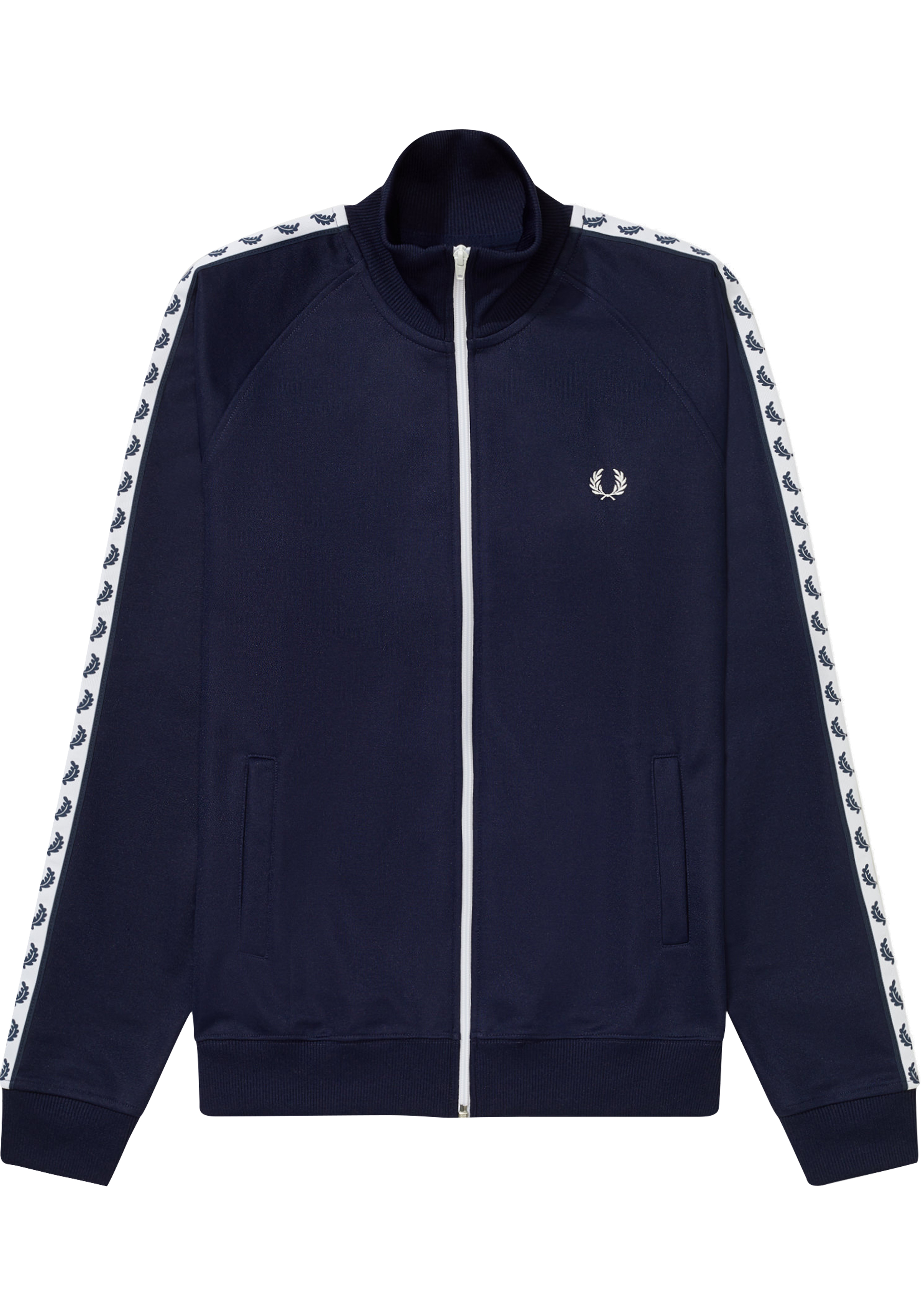 Fred Perry Taped Tricot Track Jacket J6231, heren trainingsjack, marine