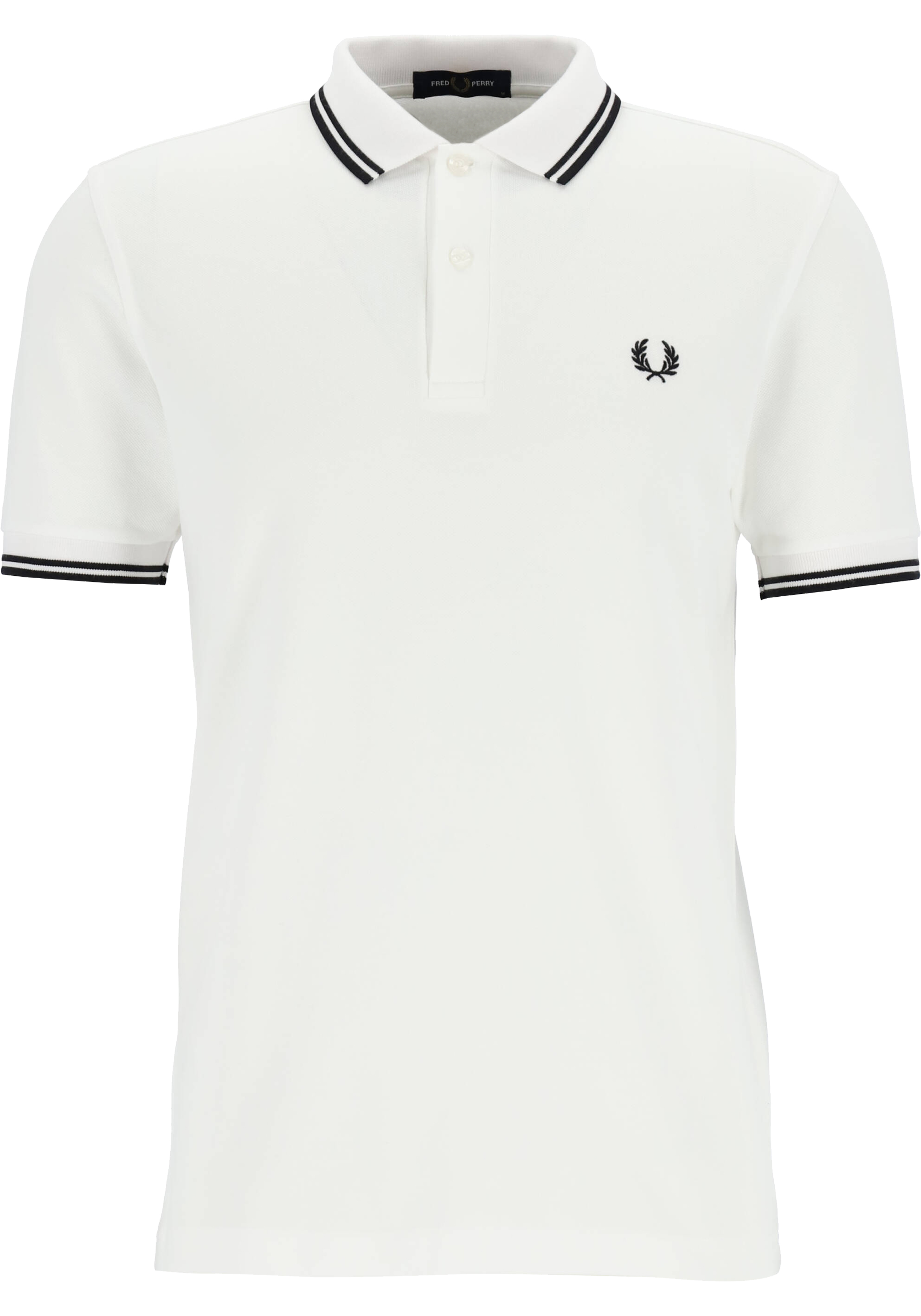 Fred Perry M3600 polo twin tipped shirt, heren polo, White / Black / Black
