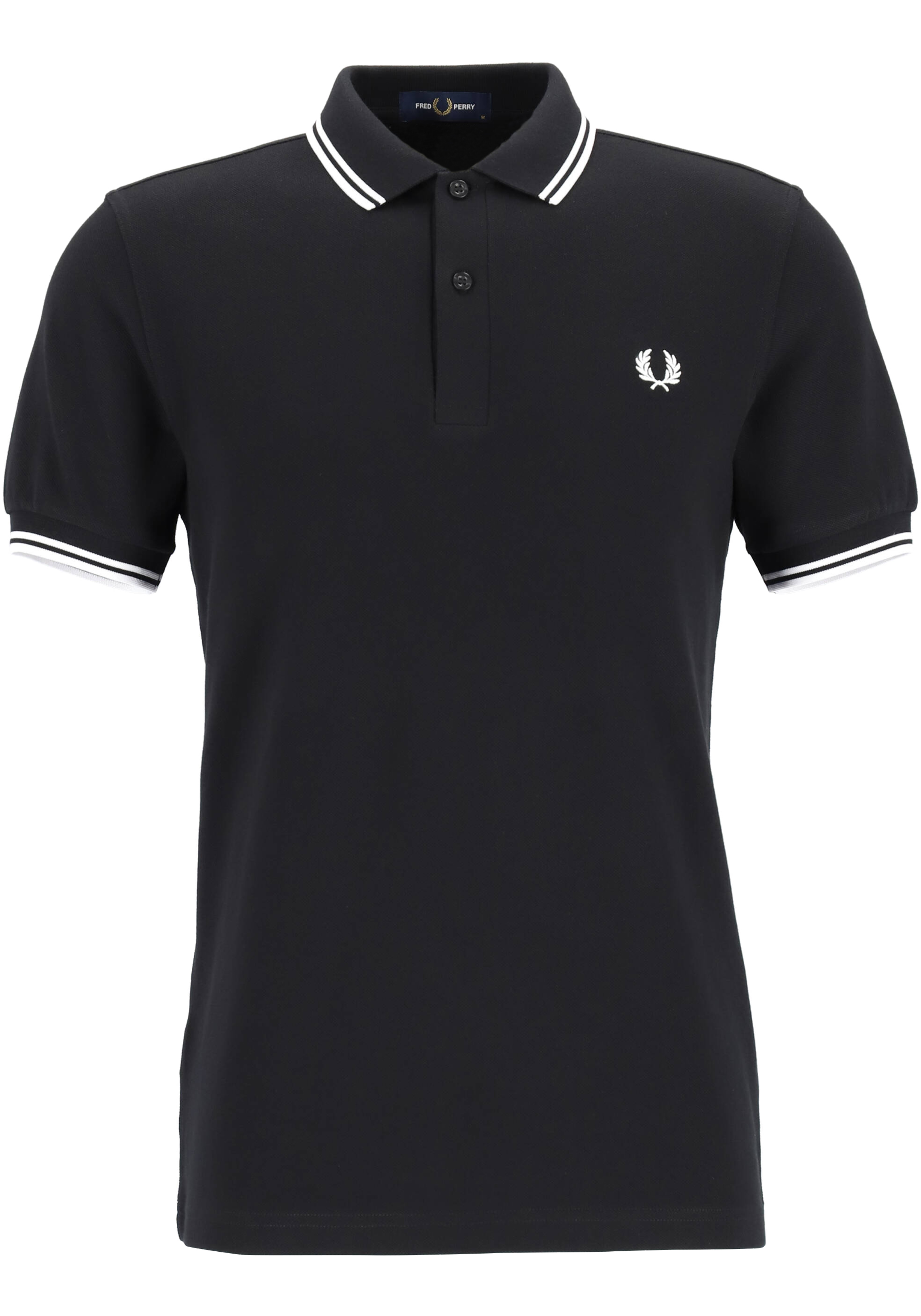 Fred Perry M3600 polo twin tipped shirt, heren polo, Black / White / White