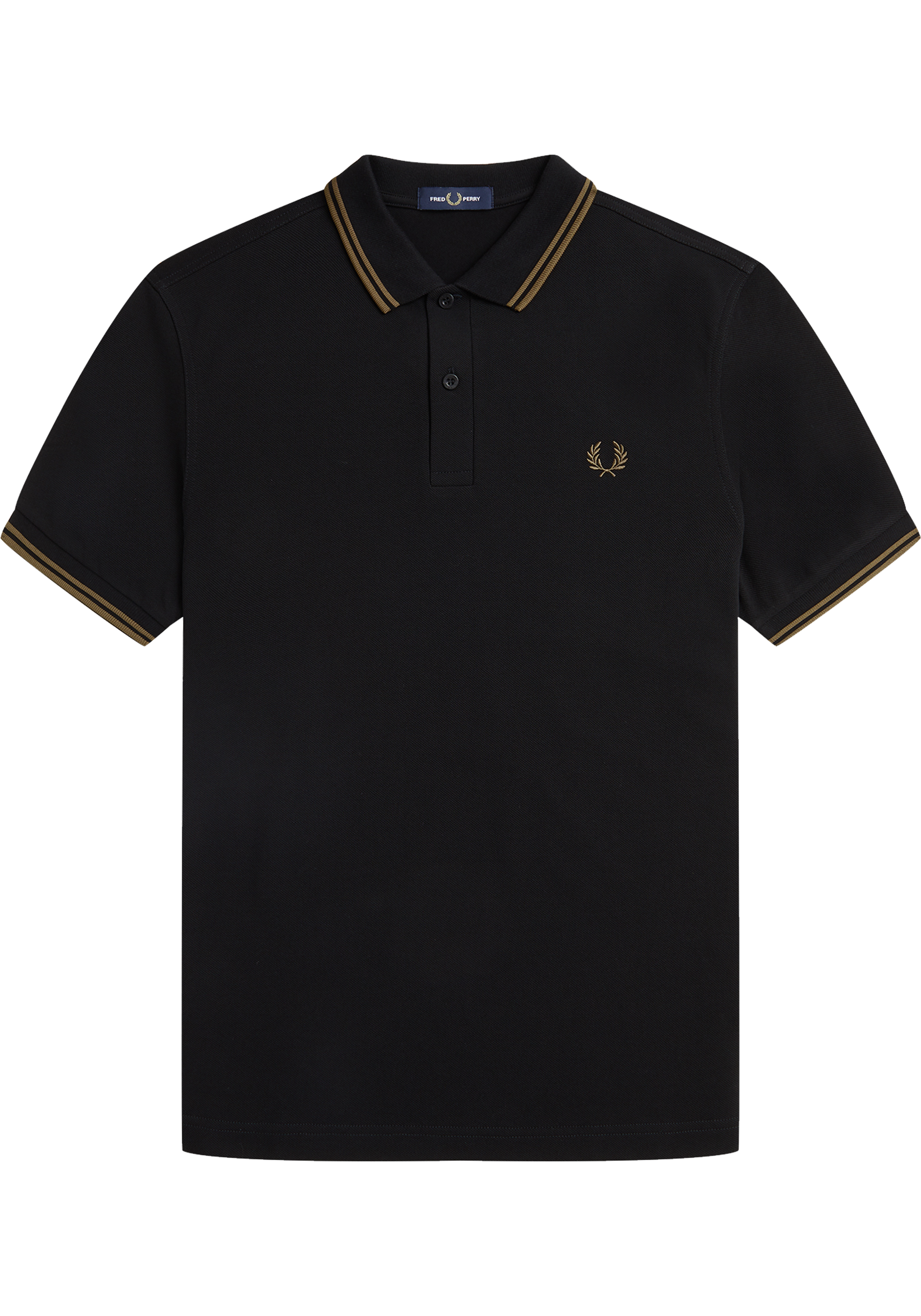 Fred Perry M3600 polo twin tipped shirt, pique, zwart