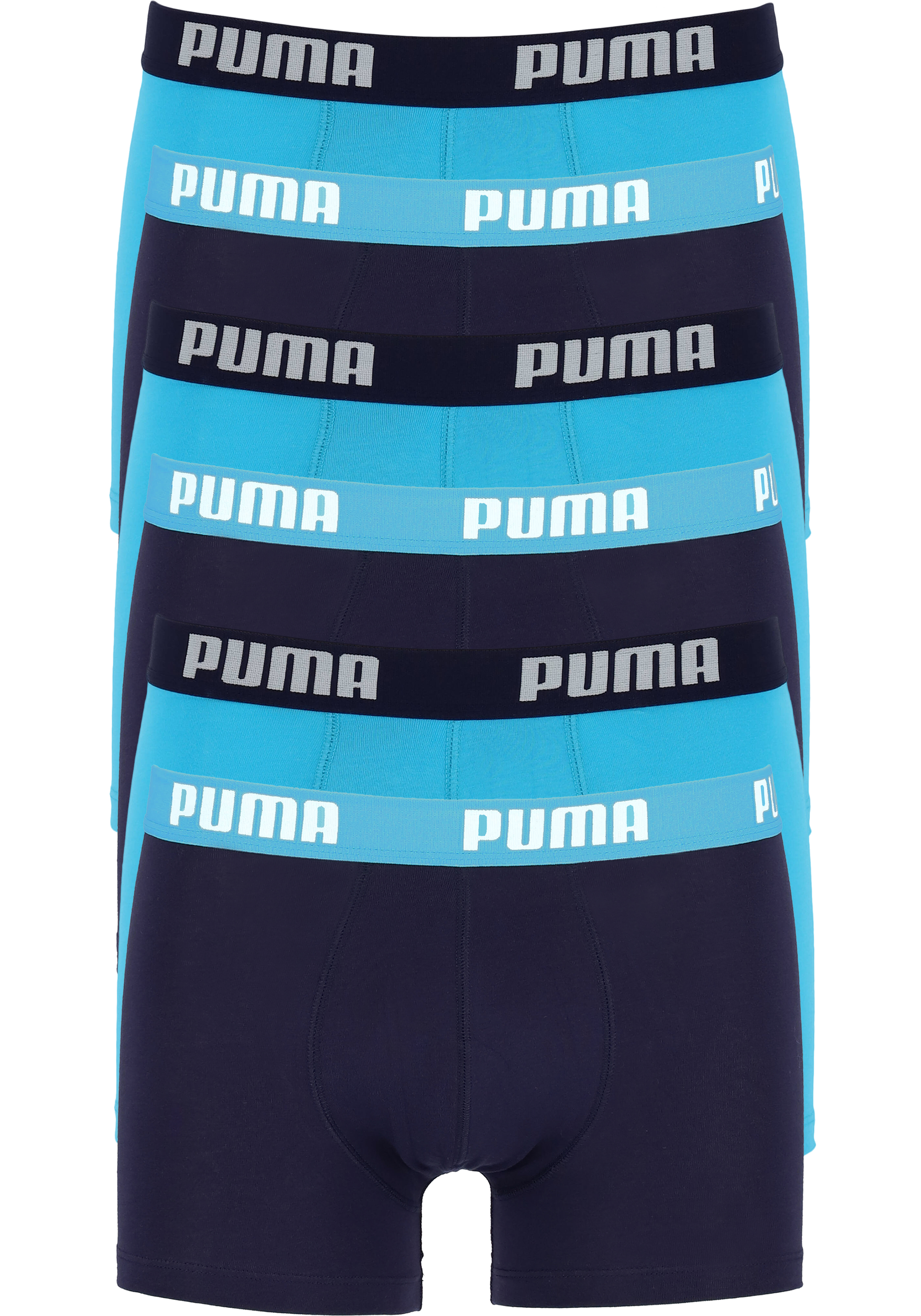Puma Basic Boxer heren (6-pack), aqua en blauw