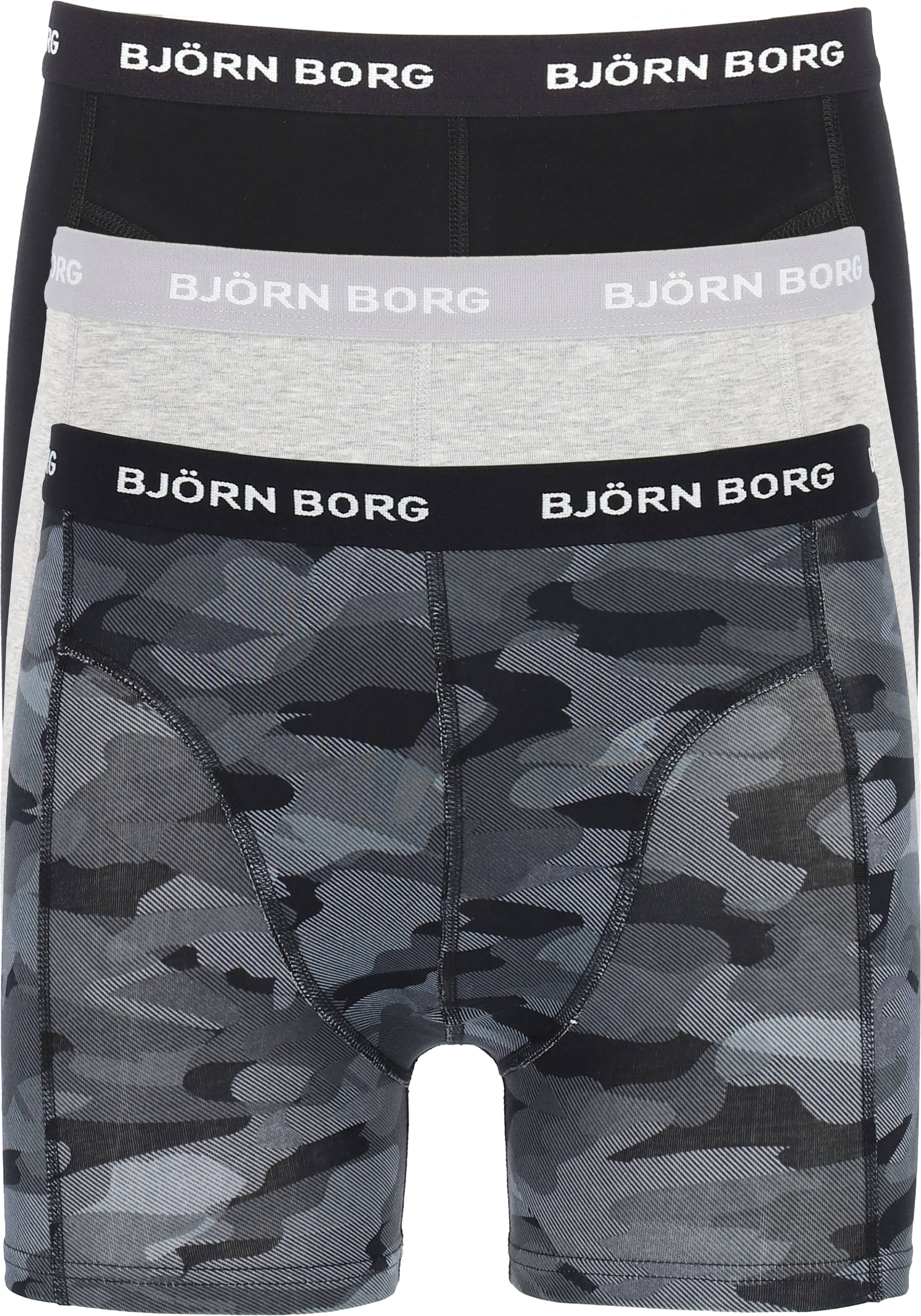 Bjorn Borg boxershorts Essential (3-pack), heren boxers normale lengte, zwart Black beauty