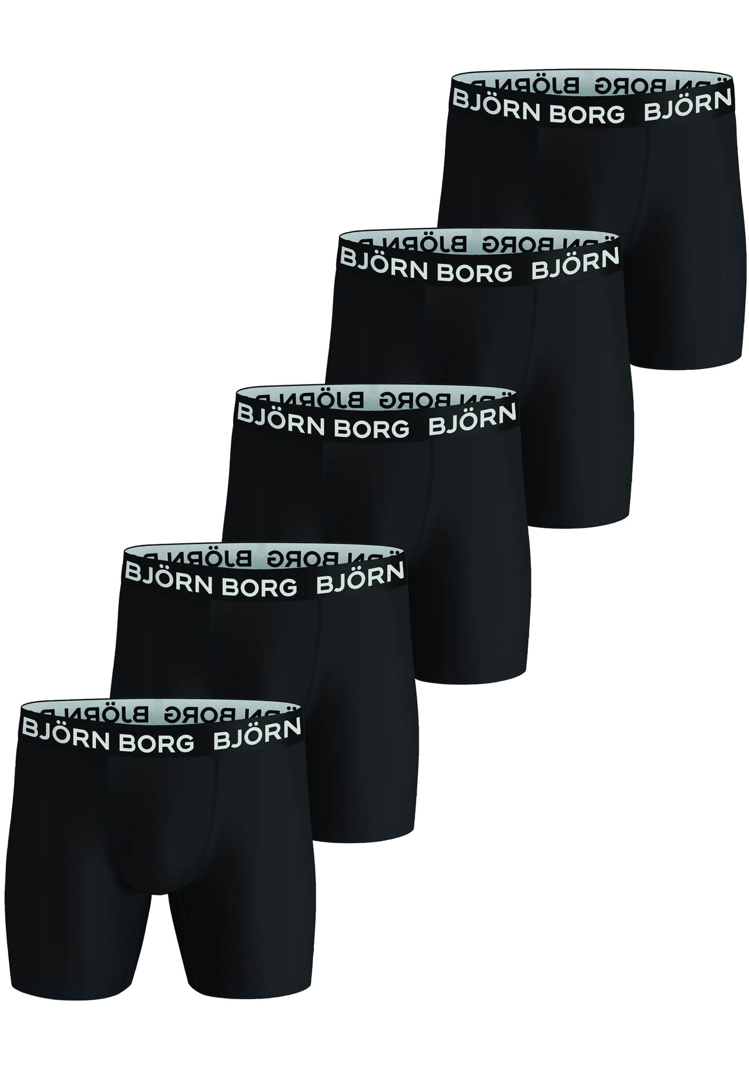 Bjorn Borg Performance boxers, microfiber heren boxers lange pijpen (5-pack), zwart