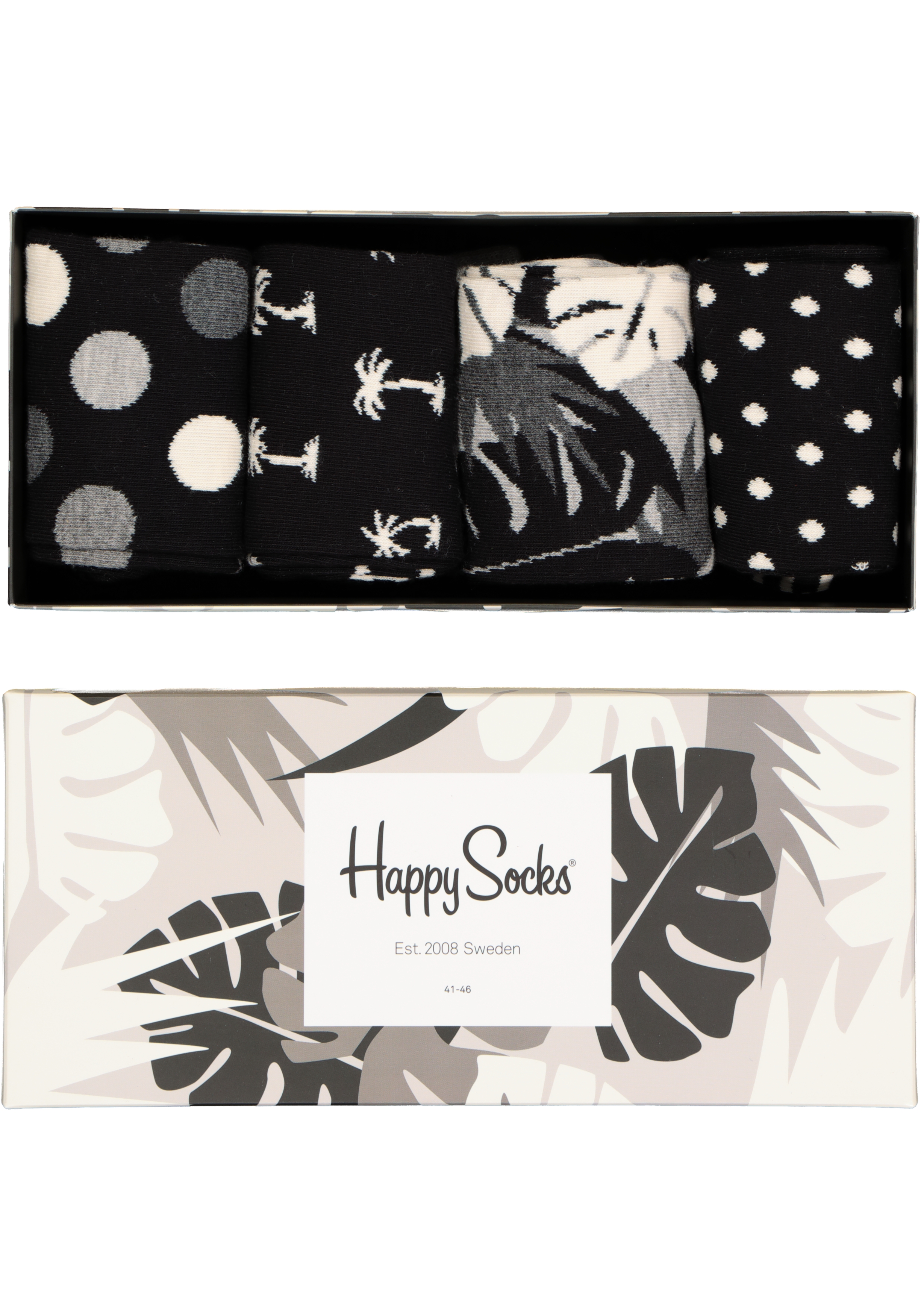 Happy Socks sokken, Happy Black White Gift Box (4-pack)