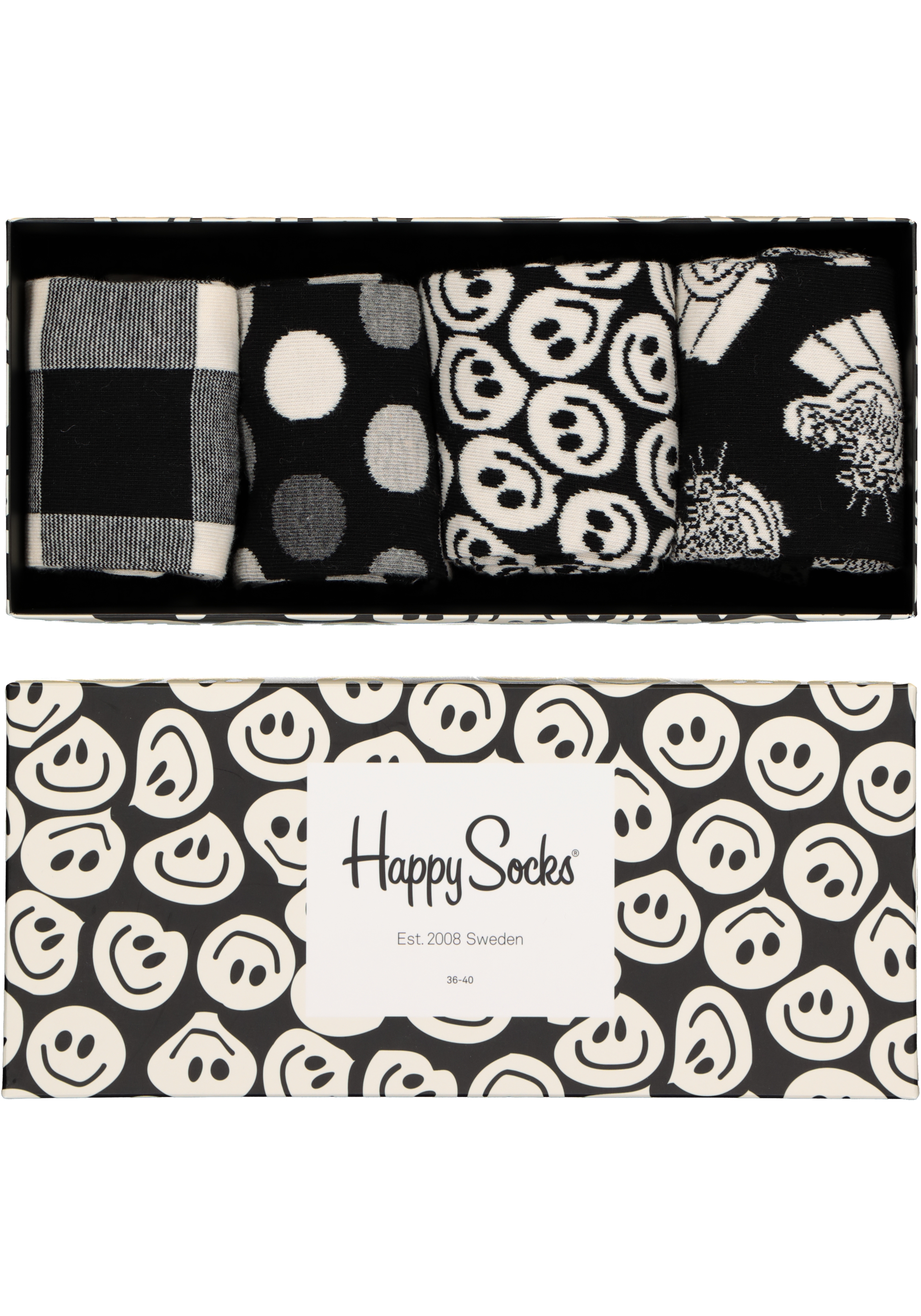 Happy Socks sokken, Happy Black White Gift Box  
