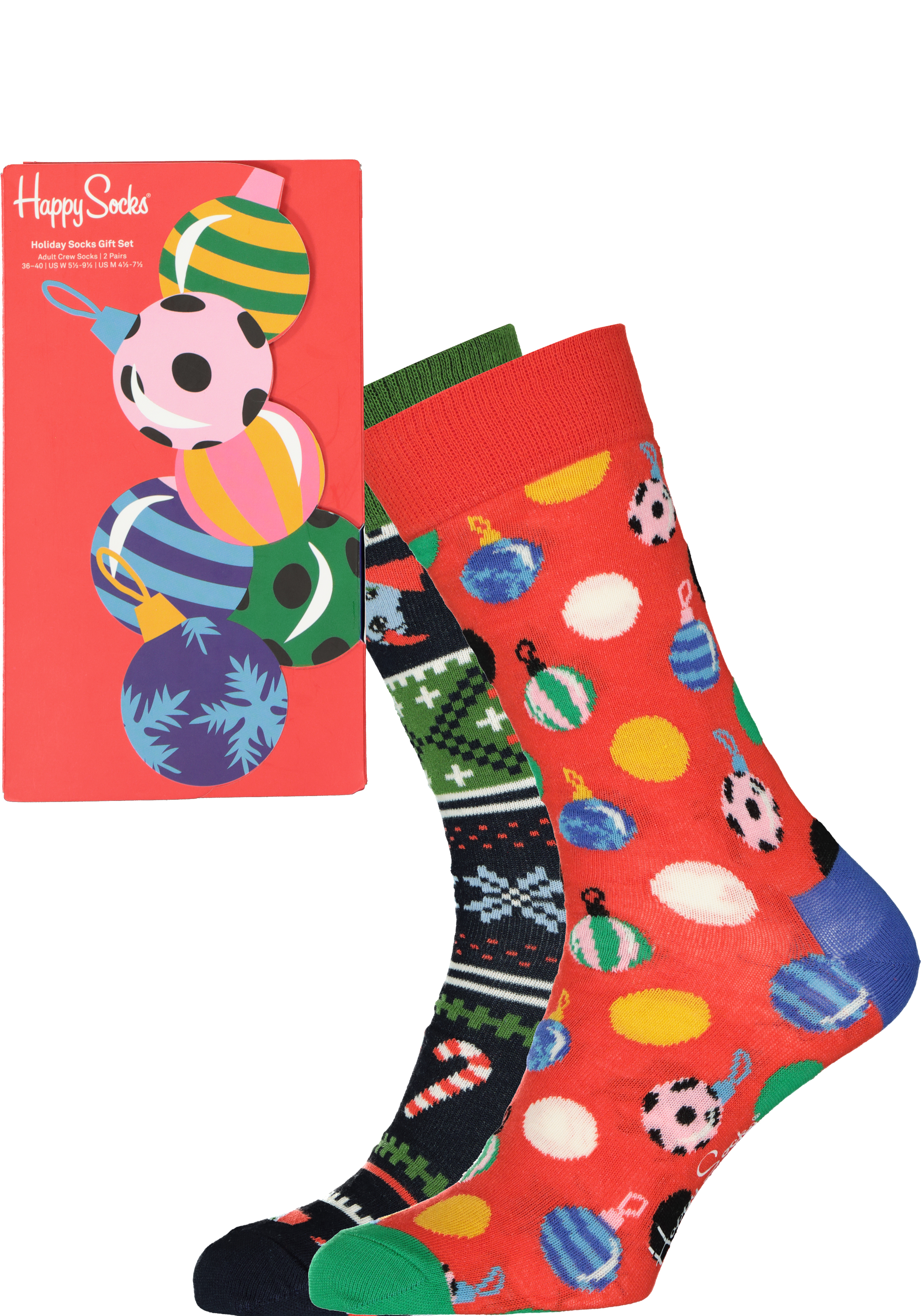 Happy Socks Baubles Socks Gift Set (2-pack), unisex sokken, kerstballen