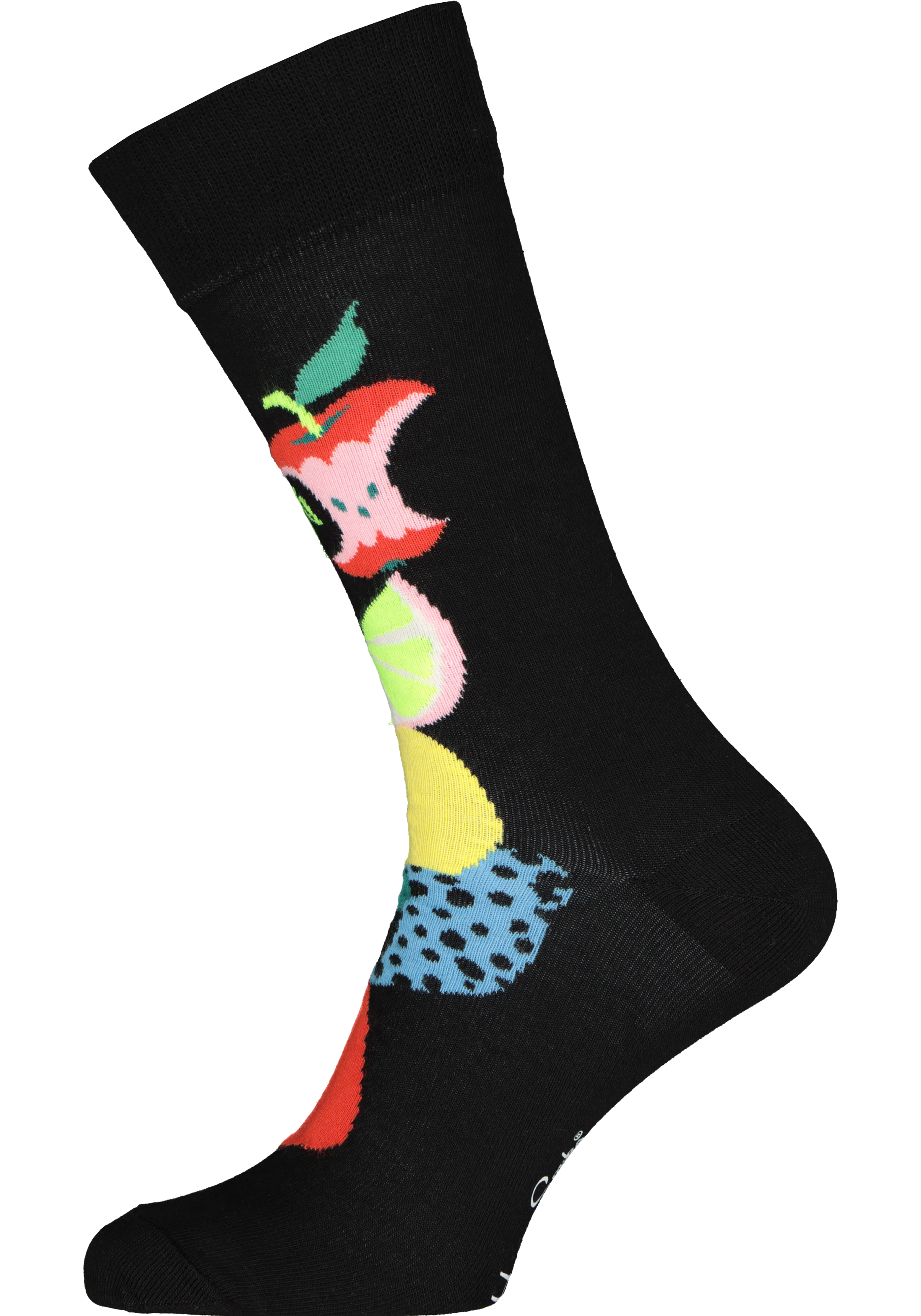 Happy Socks Fruit Stack Sock, unisex sokken, zwart met fruit