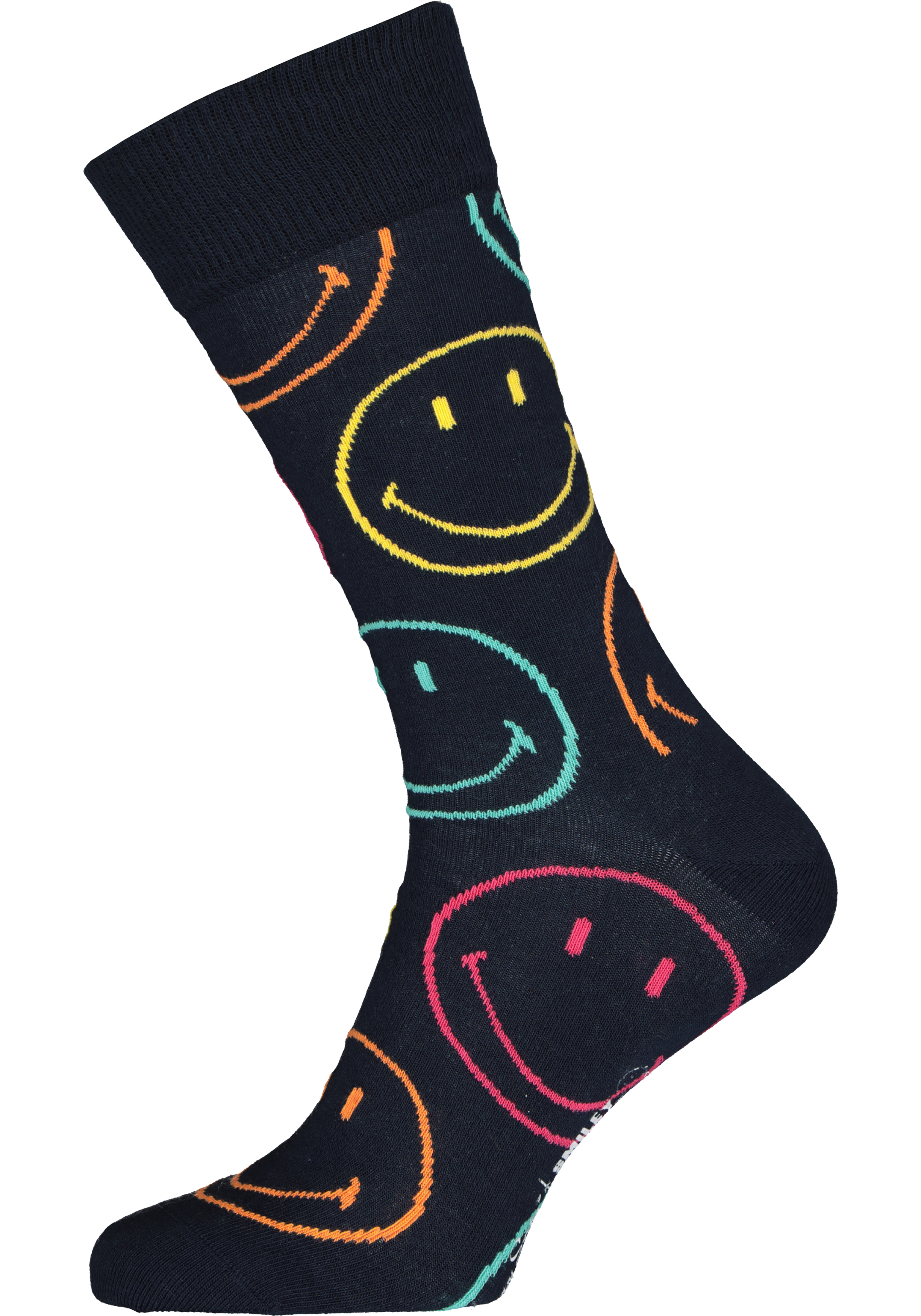 Happy Socks Jumbo Smiley Dot Sock, lachend blauw