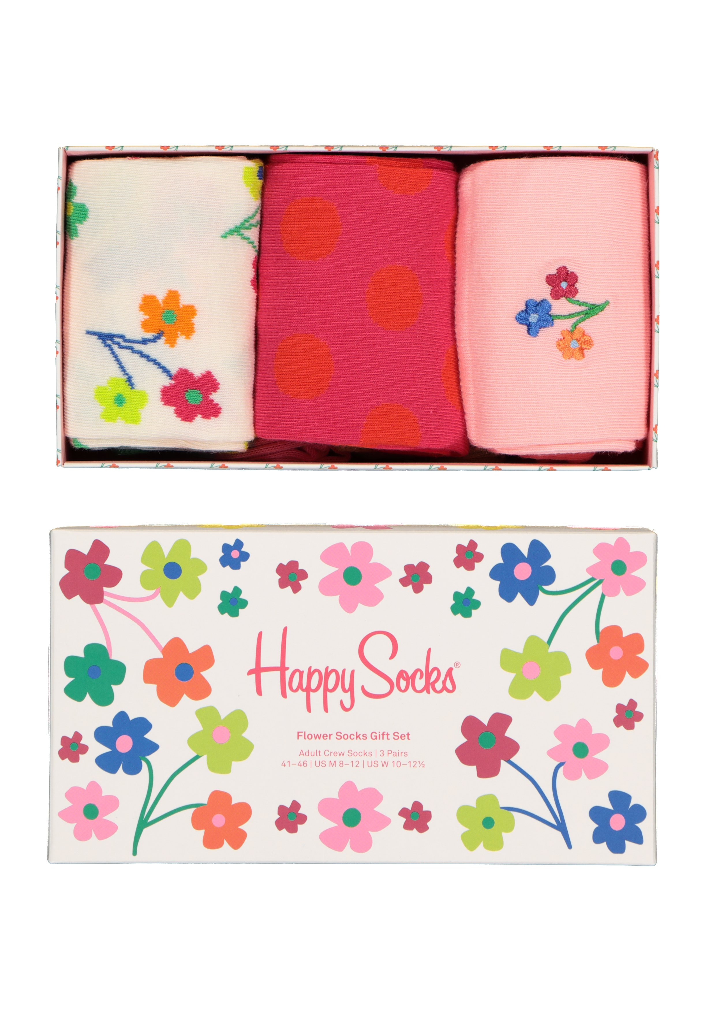 Happy Socks Flower Socks Gift Set (3-pack), gekleurde bloemenzee