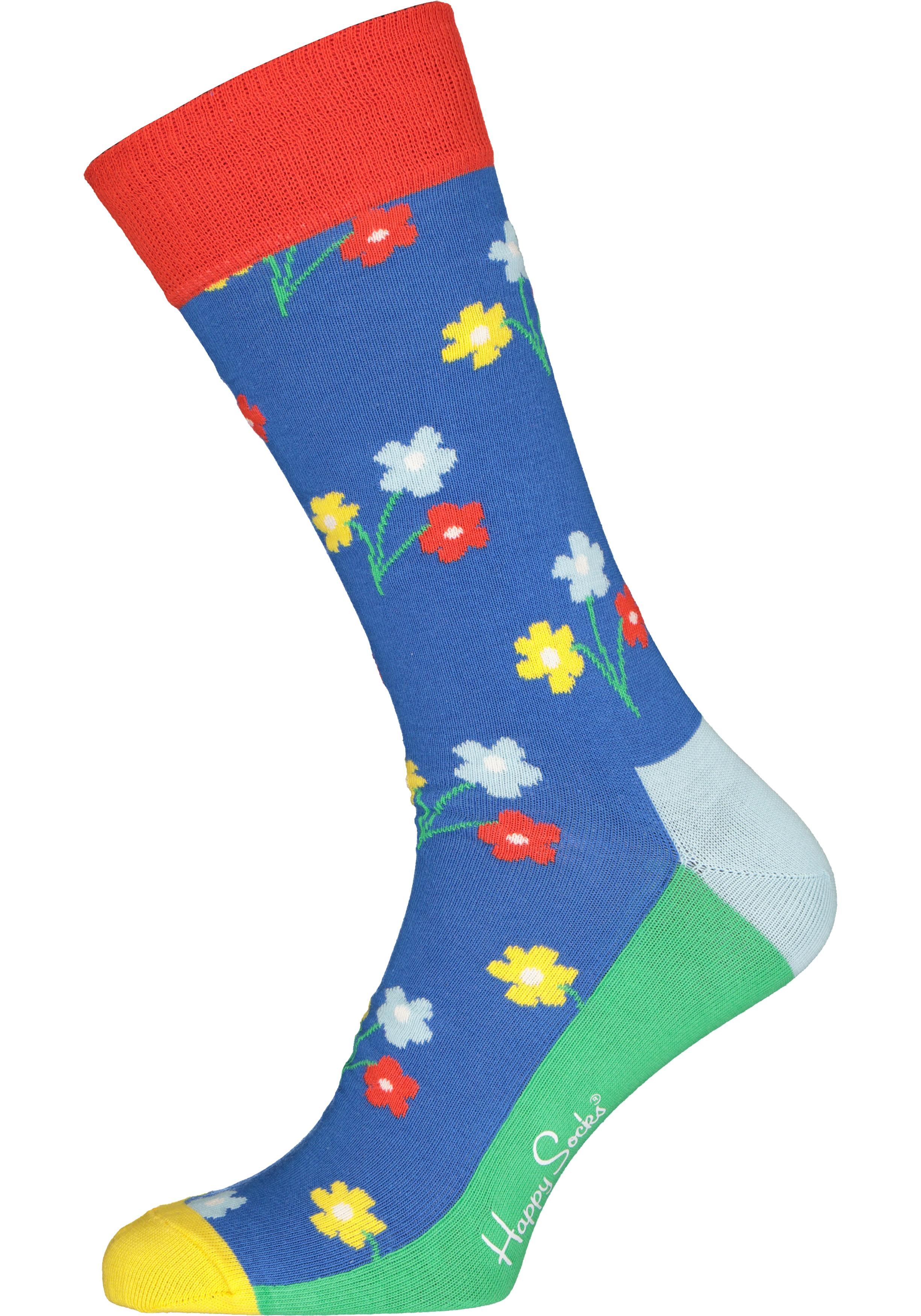 Happy Socks Bouquet Sock, bloemmig blauw