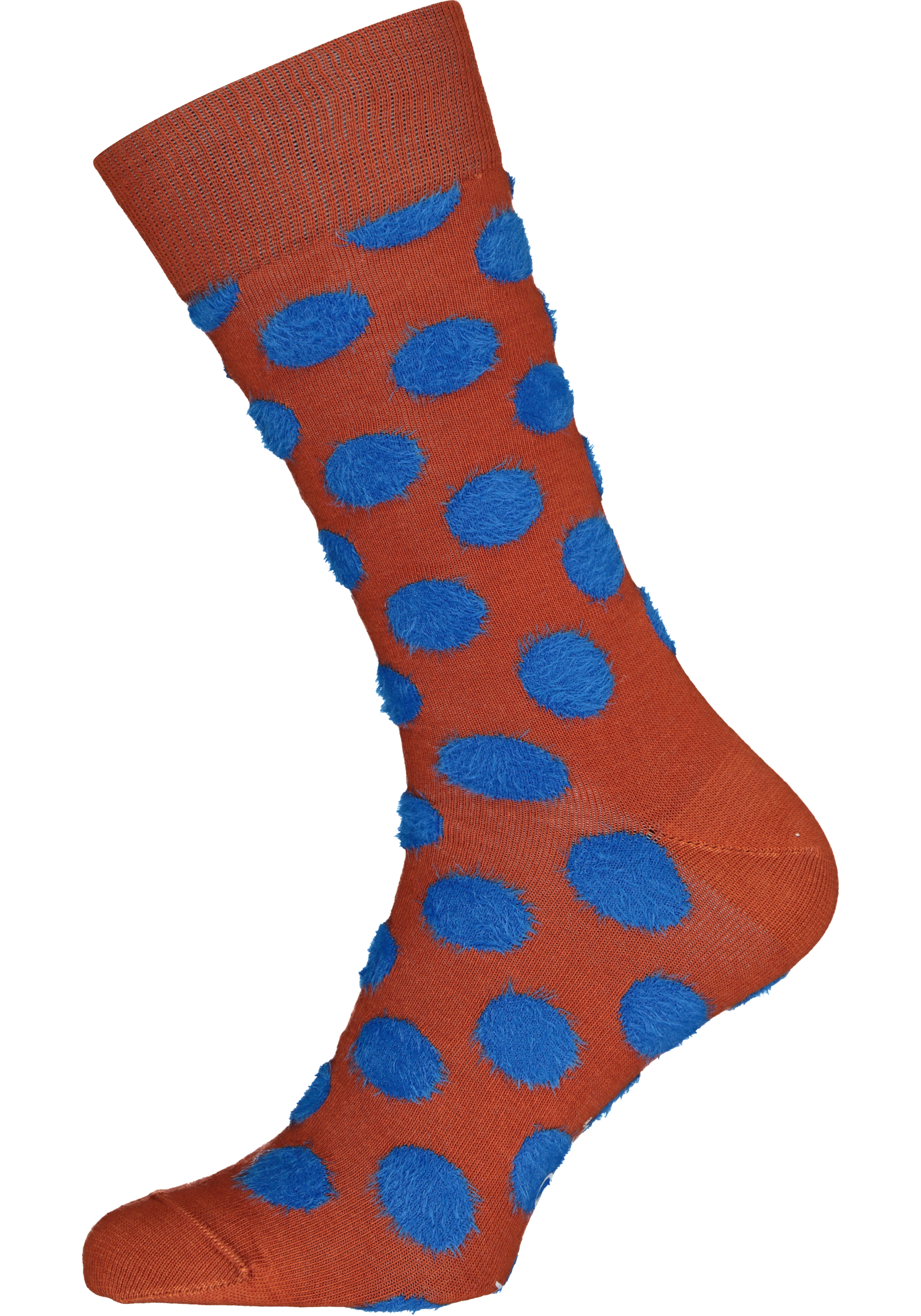 Happy Socks Big Dot Sock, roestbruin met zachte stippen