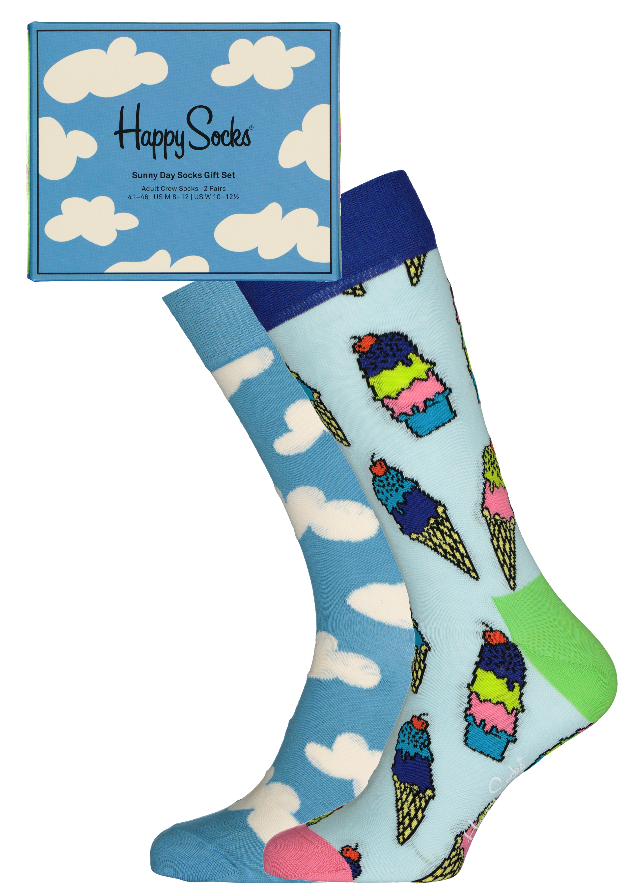 Happy Socks Sunny Day Socks Gift Set (2-pack), unisex sokken in cadeauverpakking