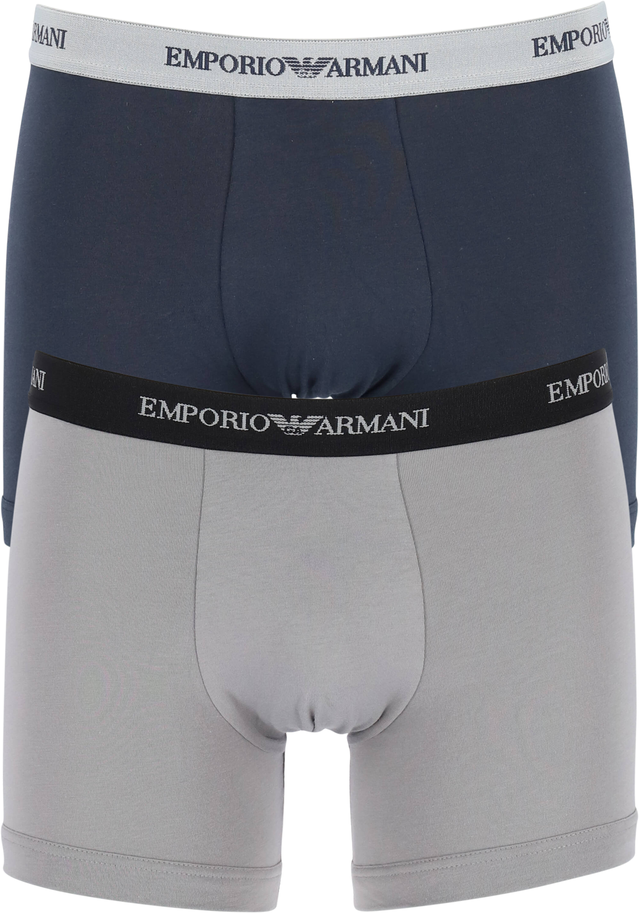 Emporio Armani Boxers Essential Core (2-pack), heren boxers normale lengte, blauw en grijs  