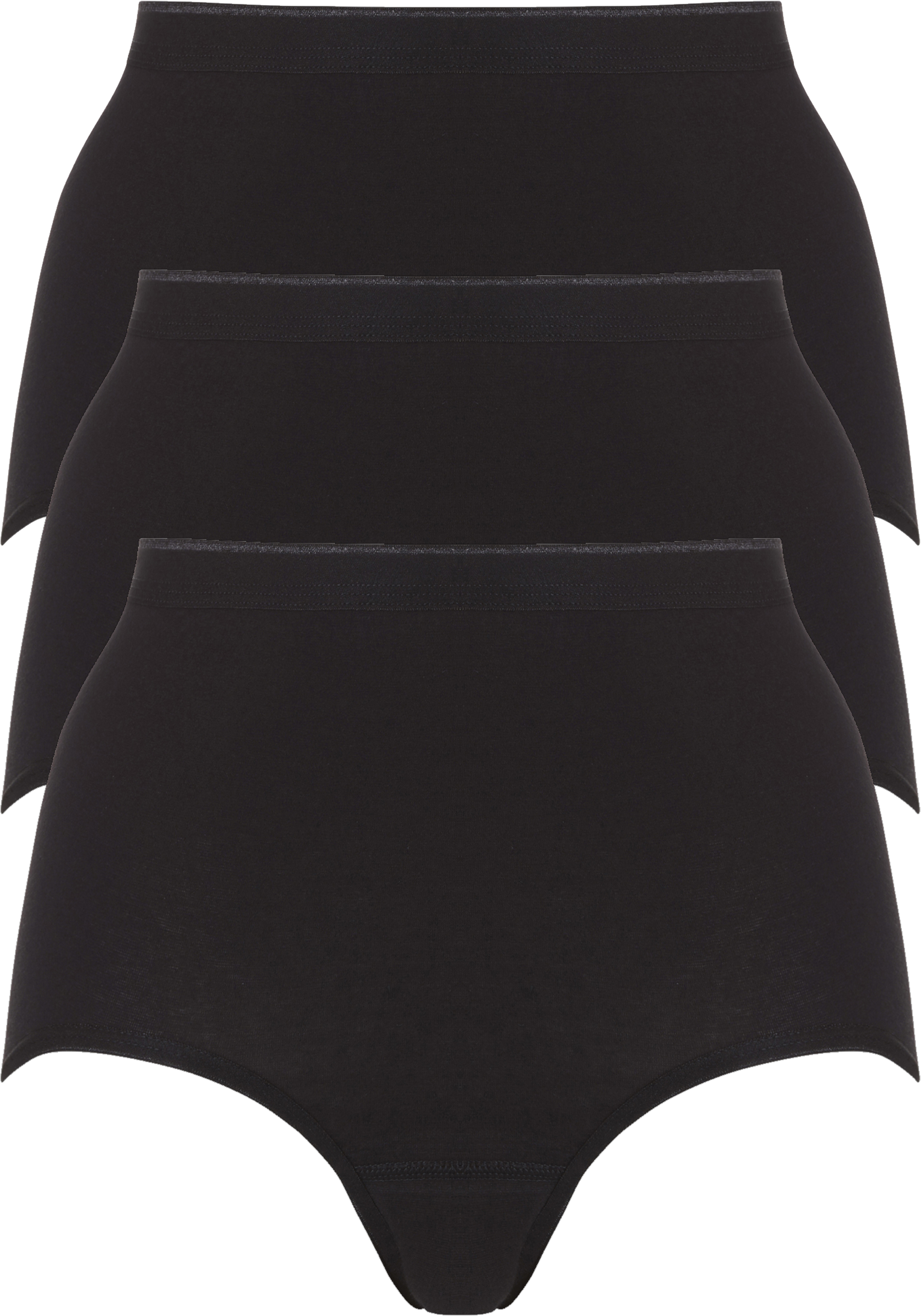 ten Cate Basic women maxi (3-pack), dames slips hoge taille, zwart