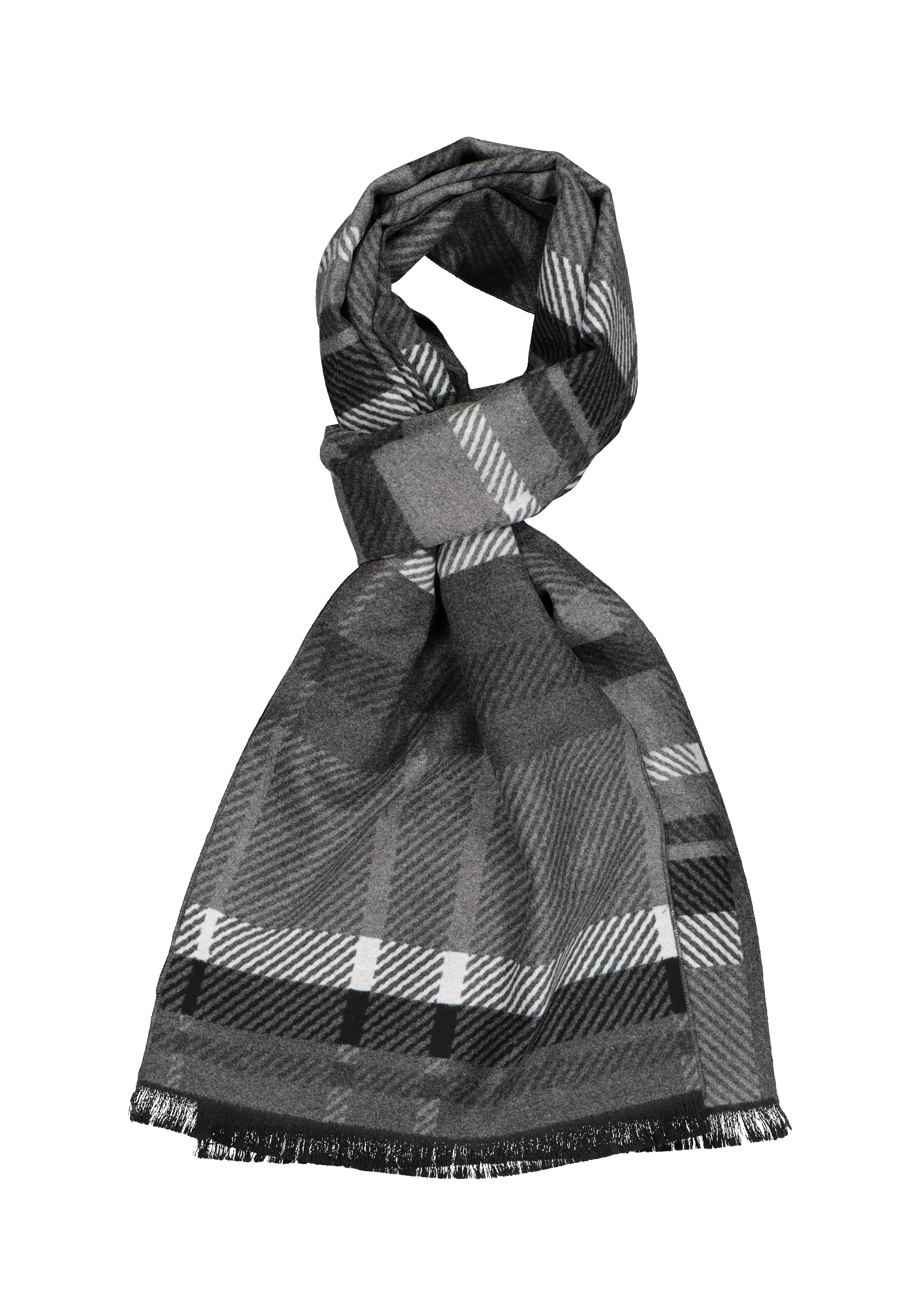 Michaelis  heren sjaal, grijs met zwart en wit geruit
