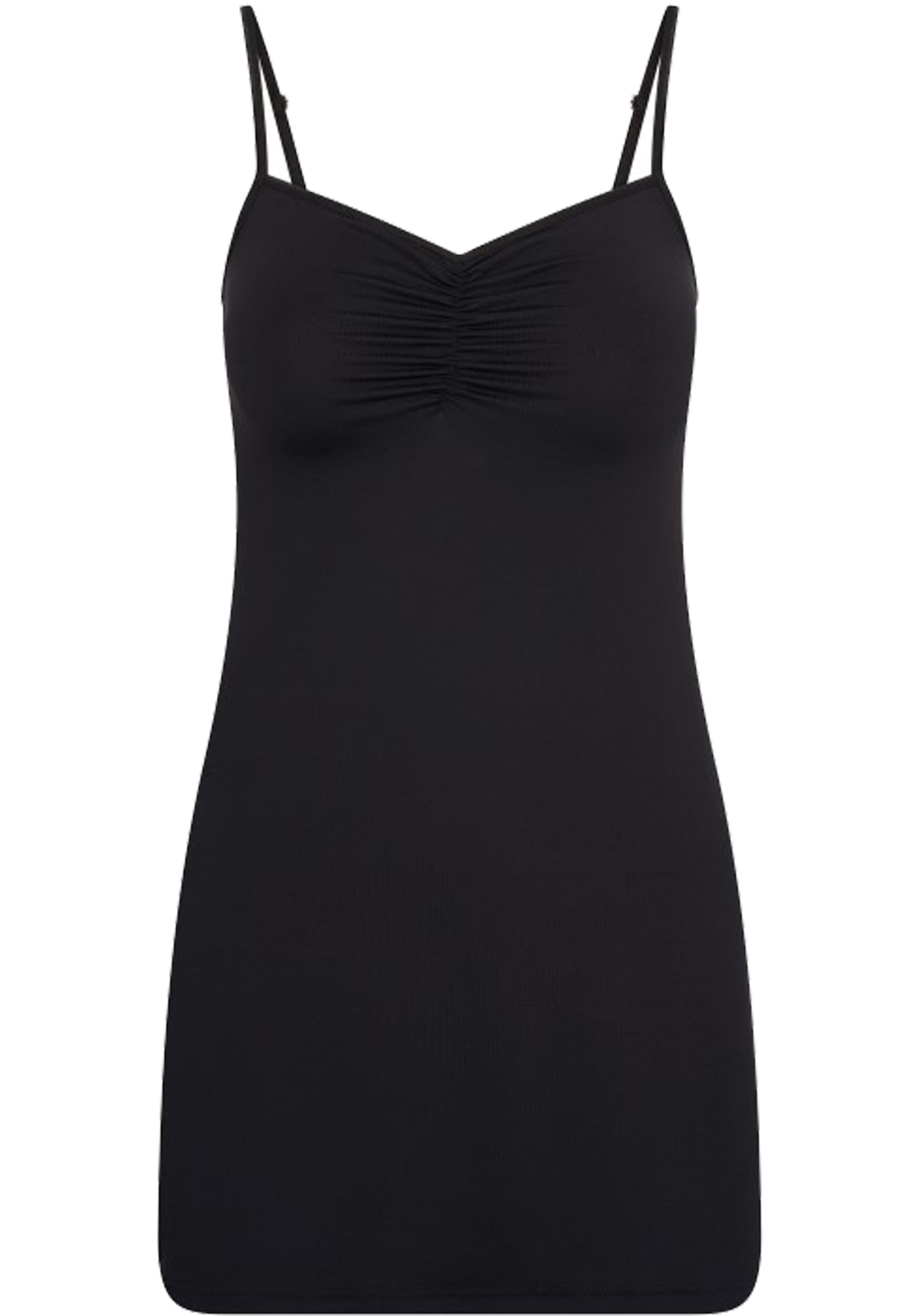 RJ Bodywear Pure Color dames jurk (1-pack), onderjurk met verstelbare bandjes, zwart