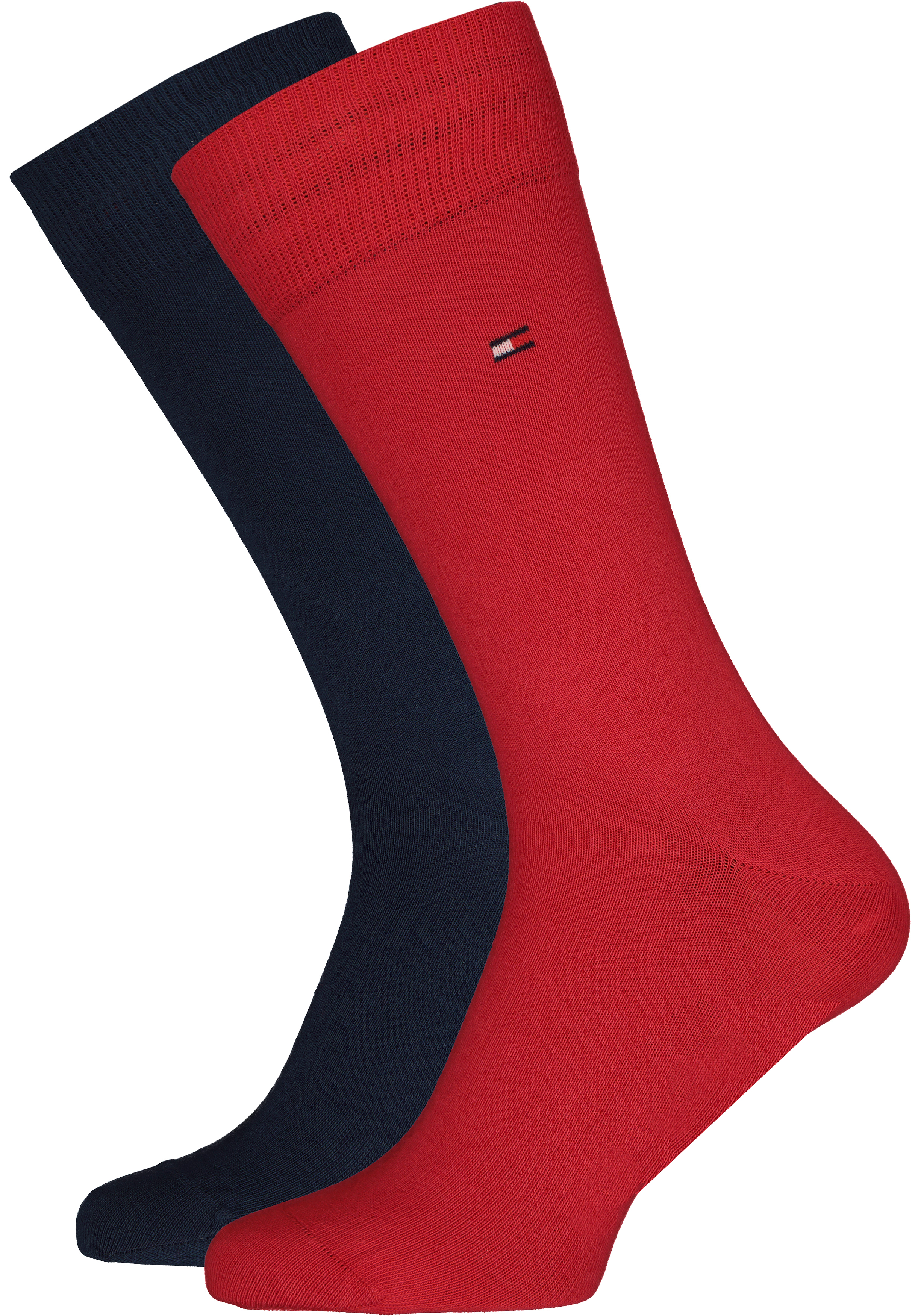 Tommy Hilfiger Classic Socks (2-pack), herensokken katoen, rood en blauw