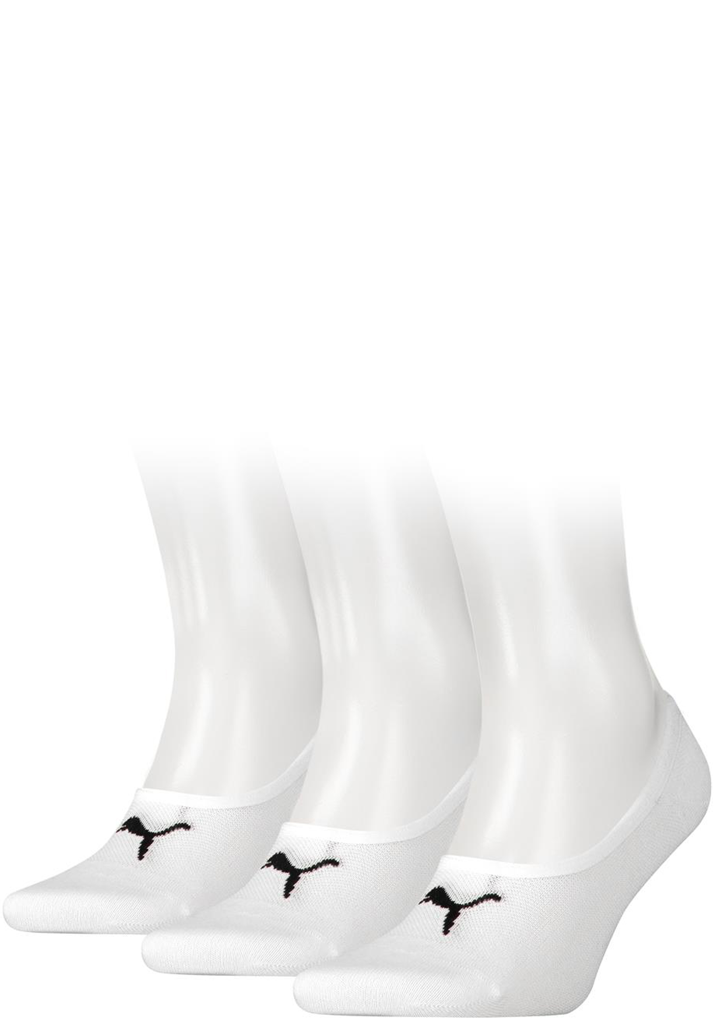 Puma Footie Unisex (3-pack), unisex onzichtbare sokken, wit